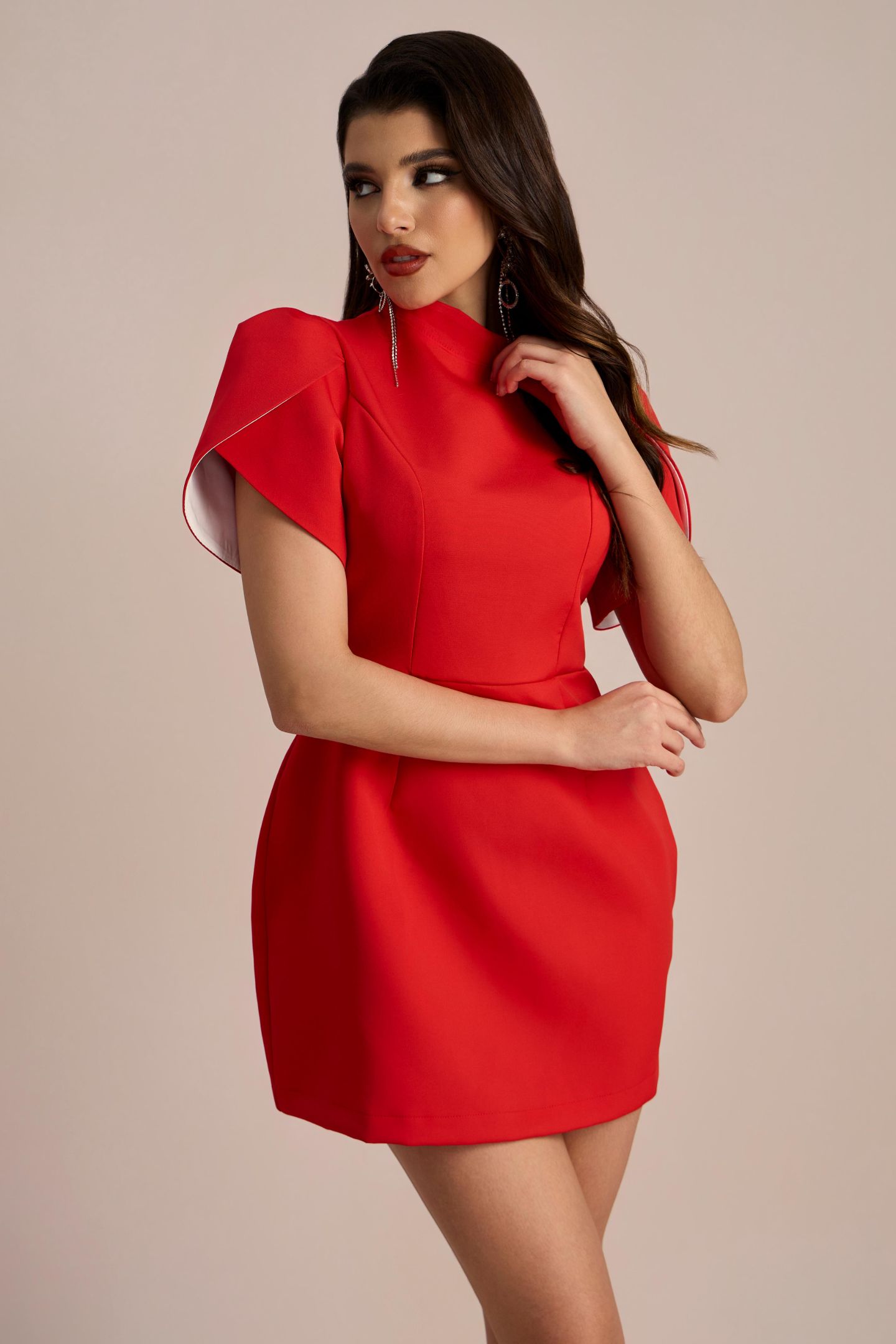 Adela Cut-out Bowknot Mini Dress-purelyfable