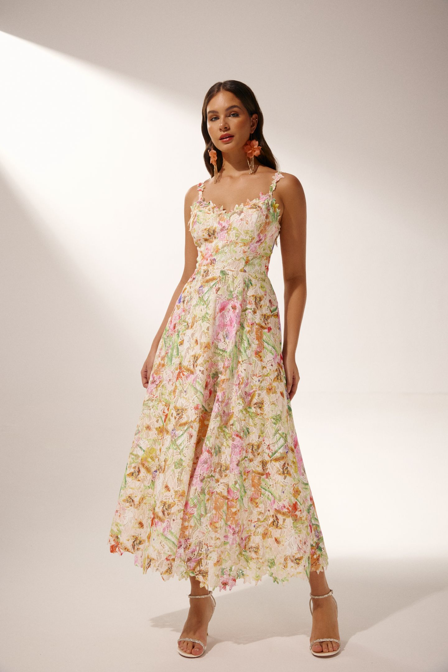 Violet Floral Embroidered Lace Midi Dress-purelyfable