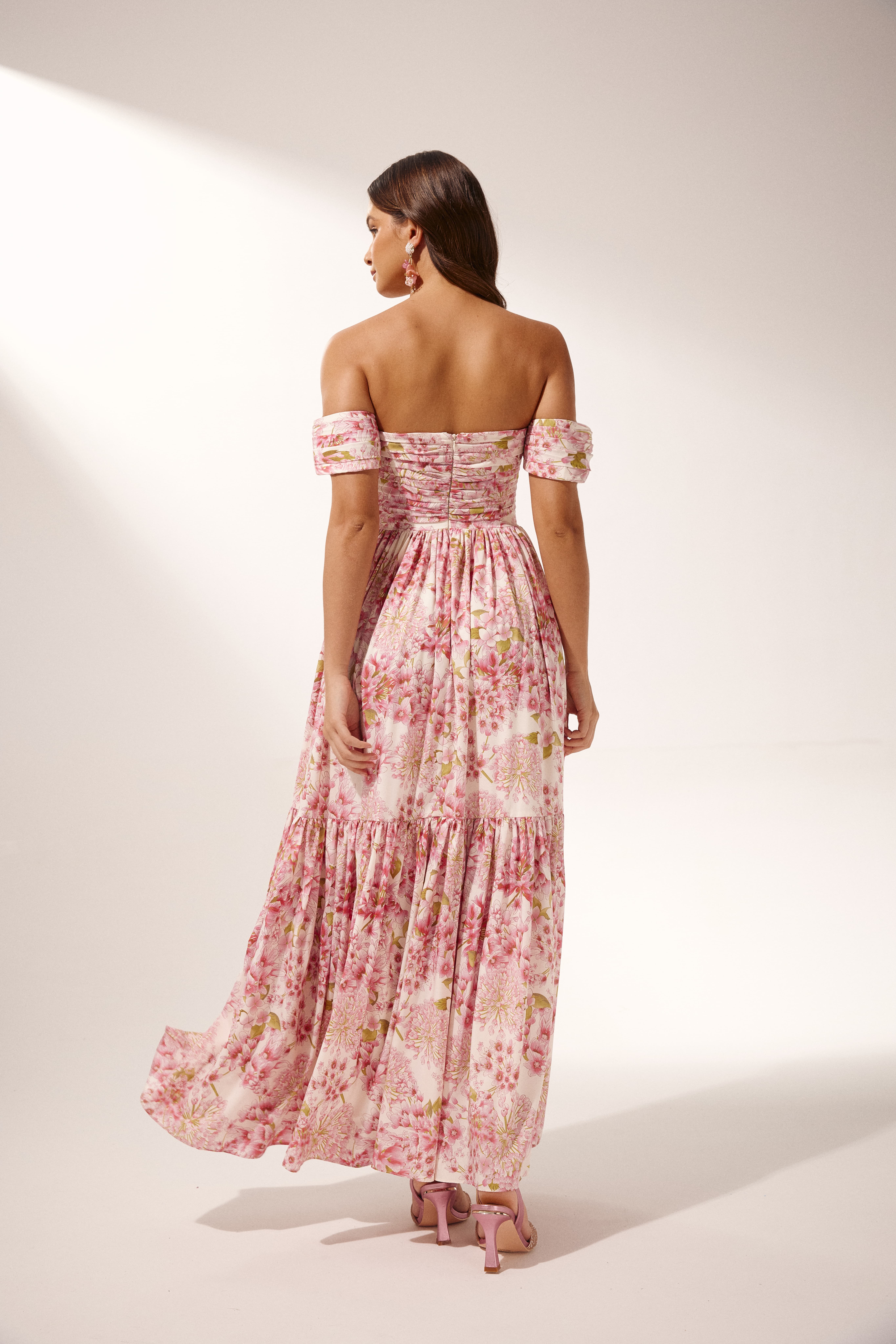 Casey Printed Pleated Midi Dress-purelyfable