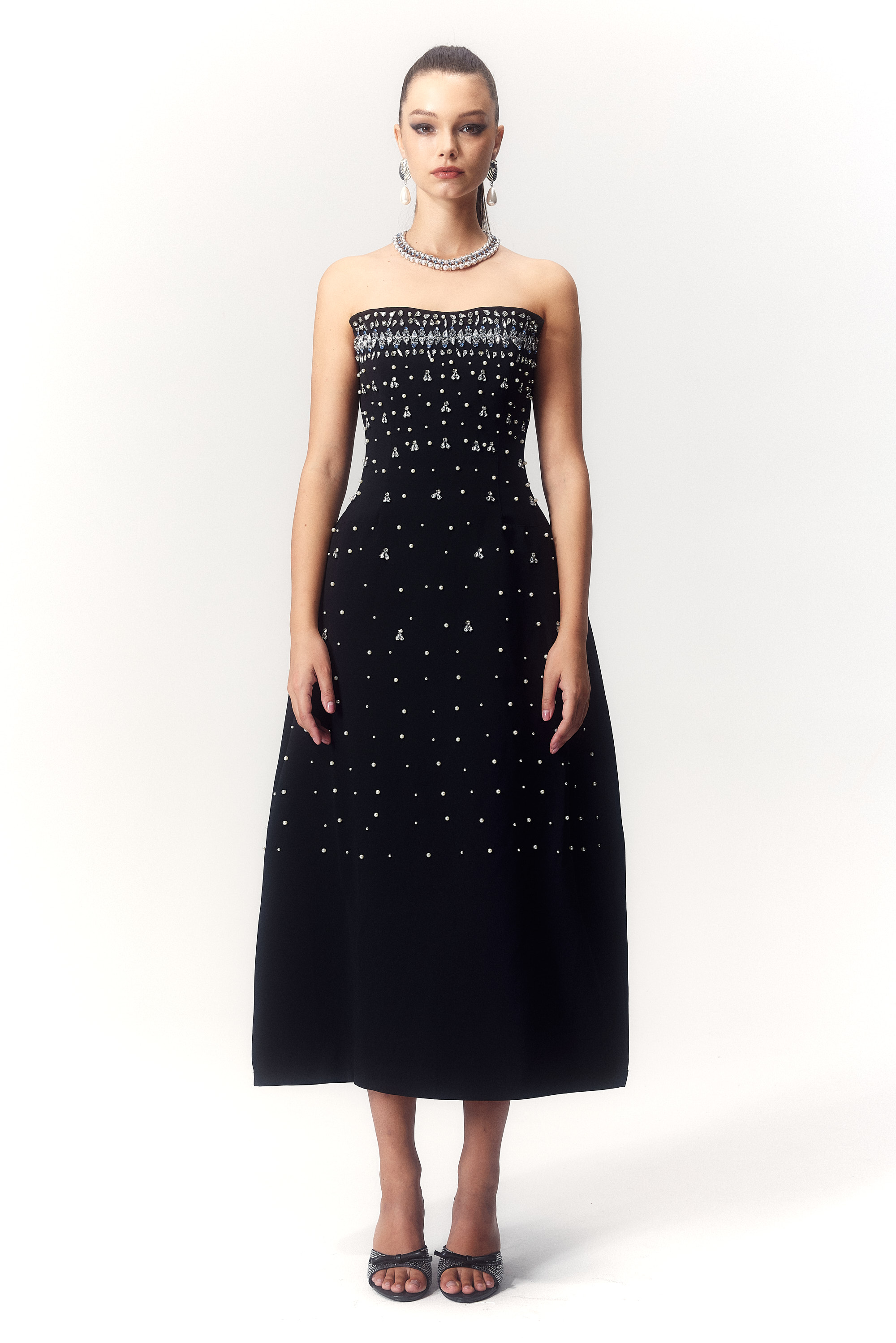 Verna Crystal-embellished Sleeveless Midi Dress-purelyfable