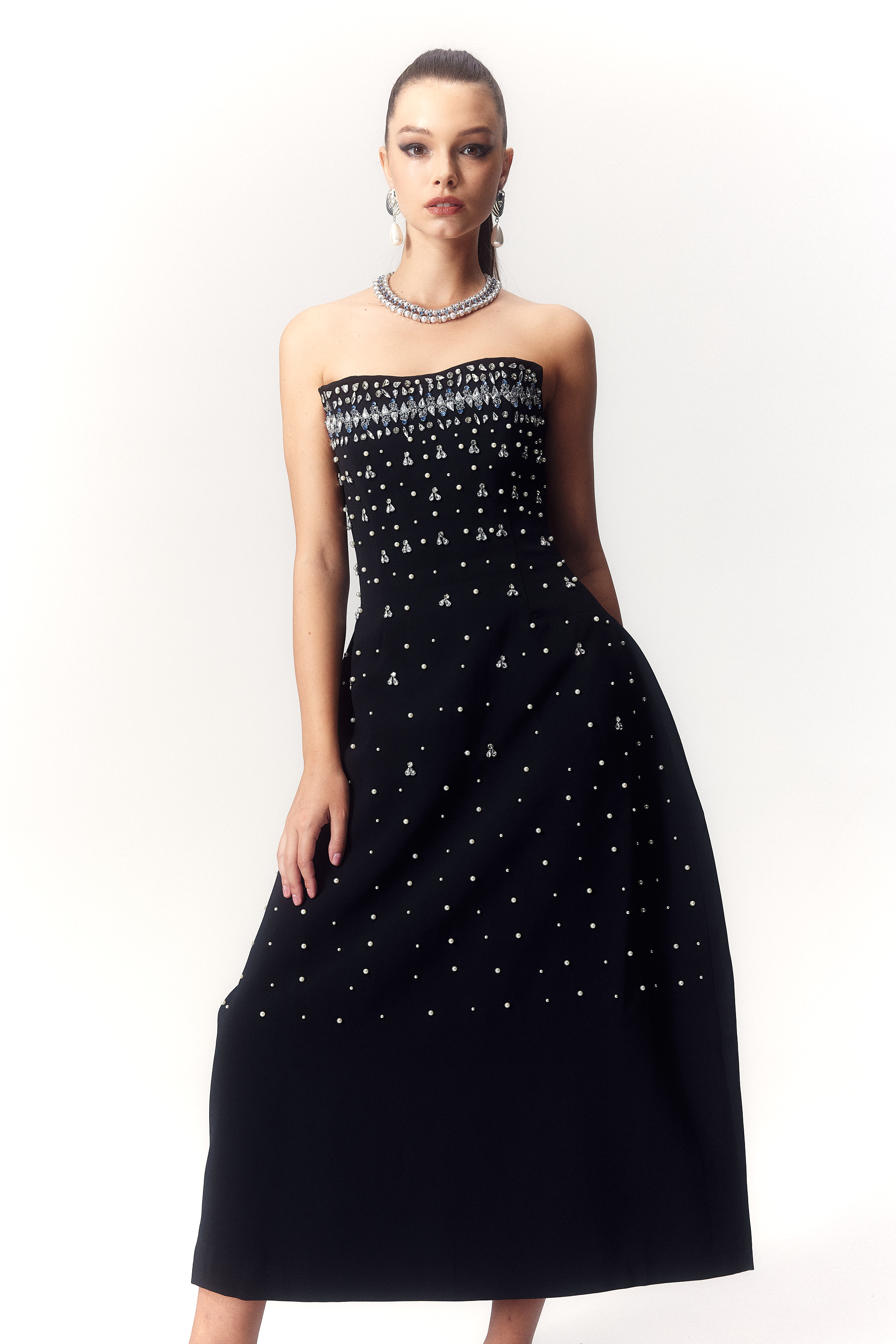Verna Crystal-embellished Sleeveless Midi Dress-purelyfable
