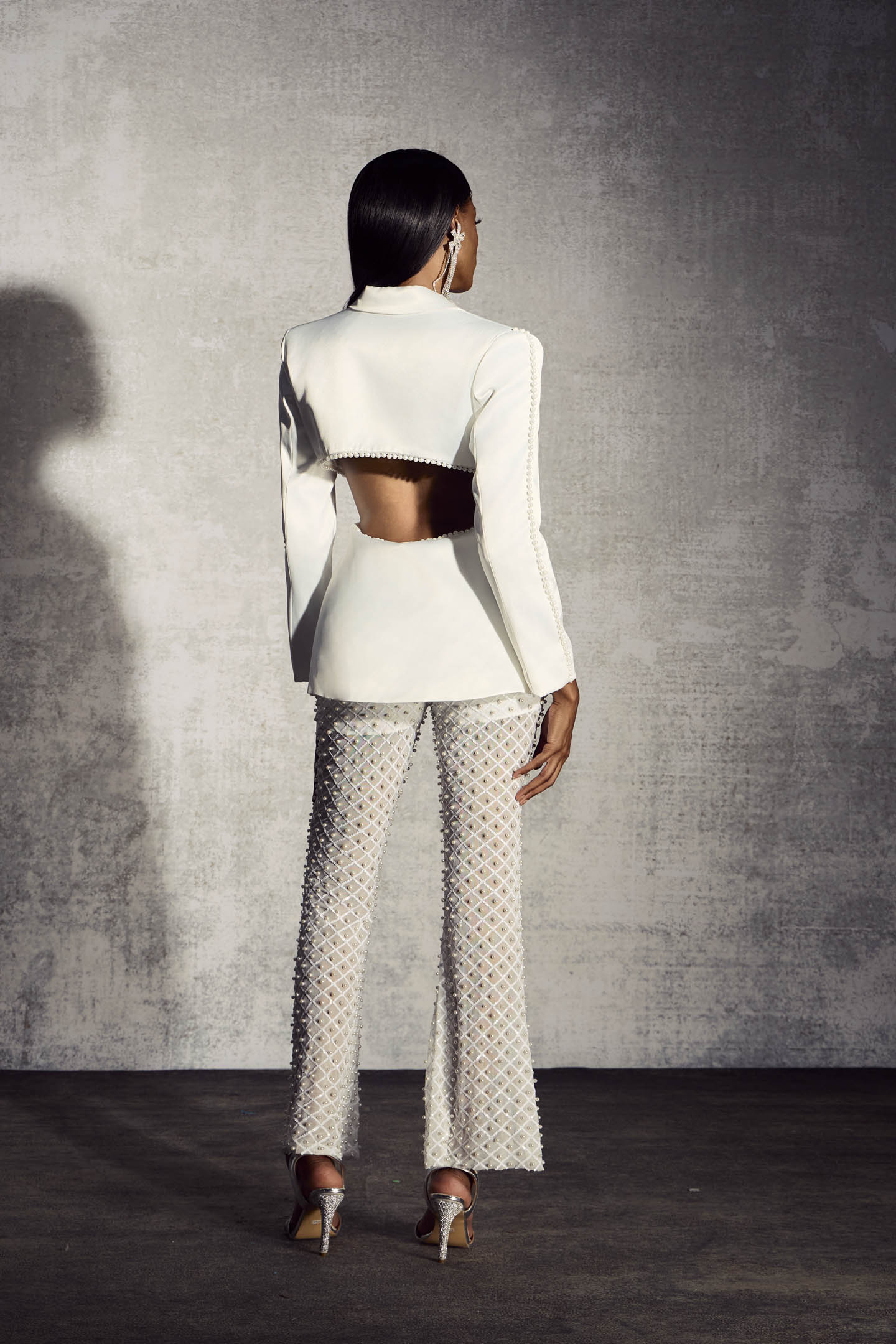 Maureen Pearl Embellished Blazer/Pants-purelyfable
