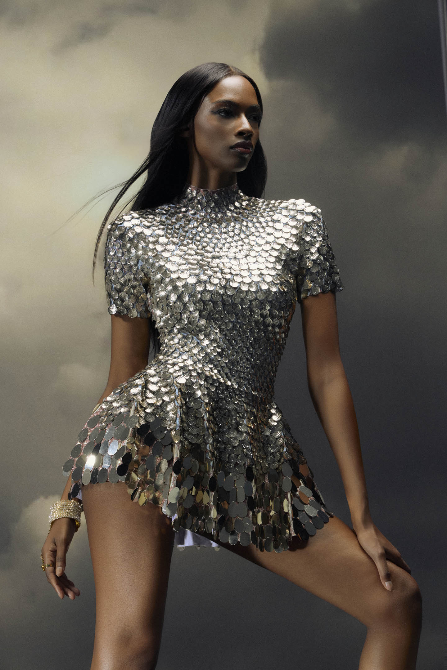 Cornelia Sea Shell Sequins Mini Dress-purelyfable