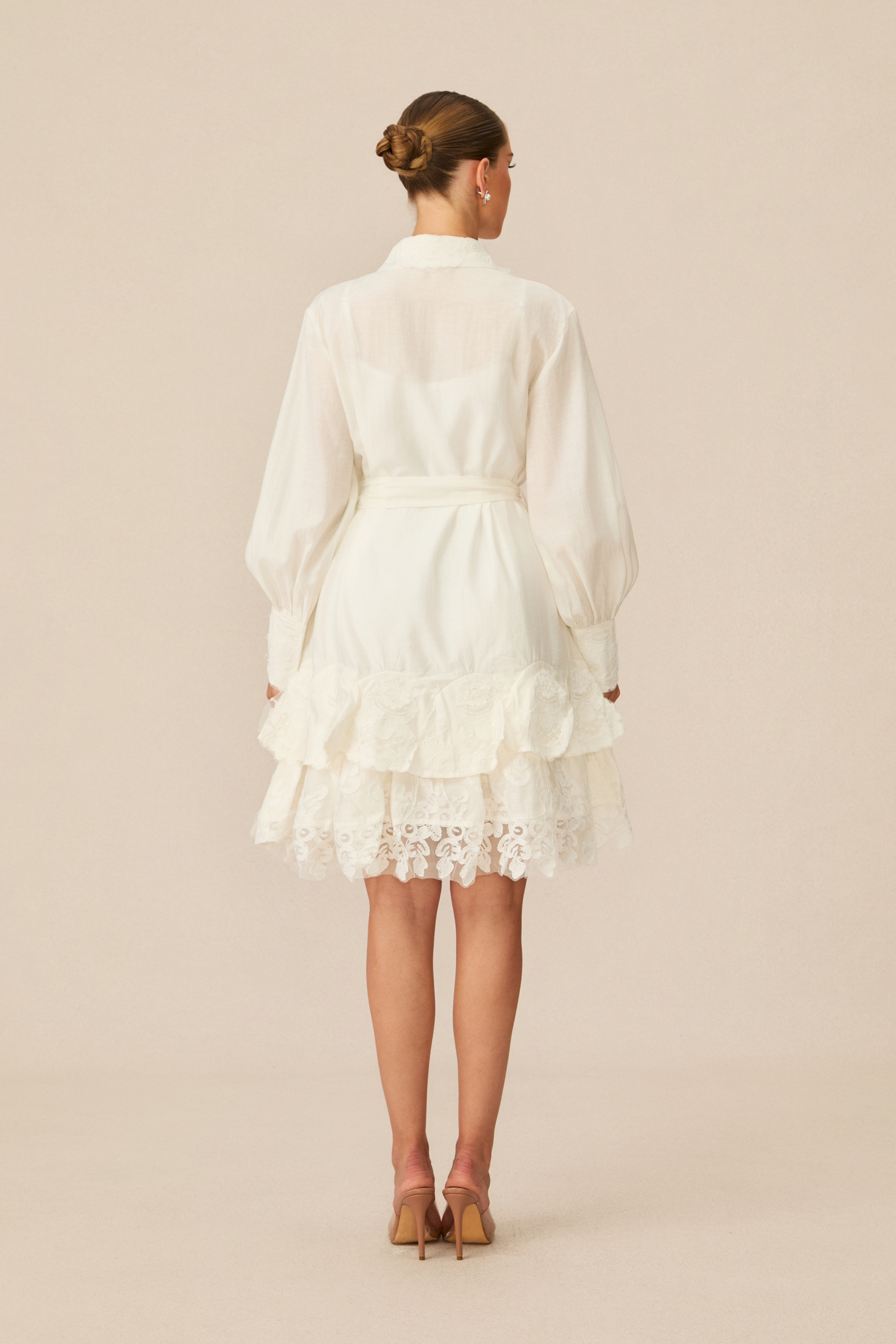 Sweetest Memory White Lace Layered Mini Dress-purelyfable