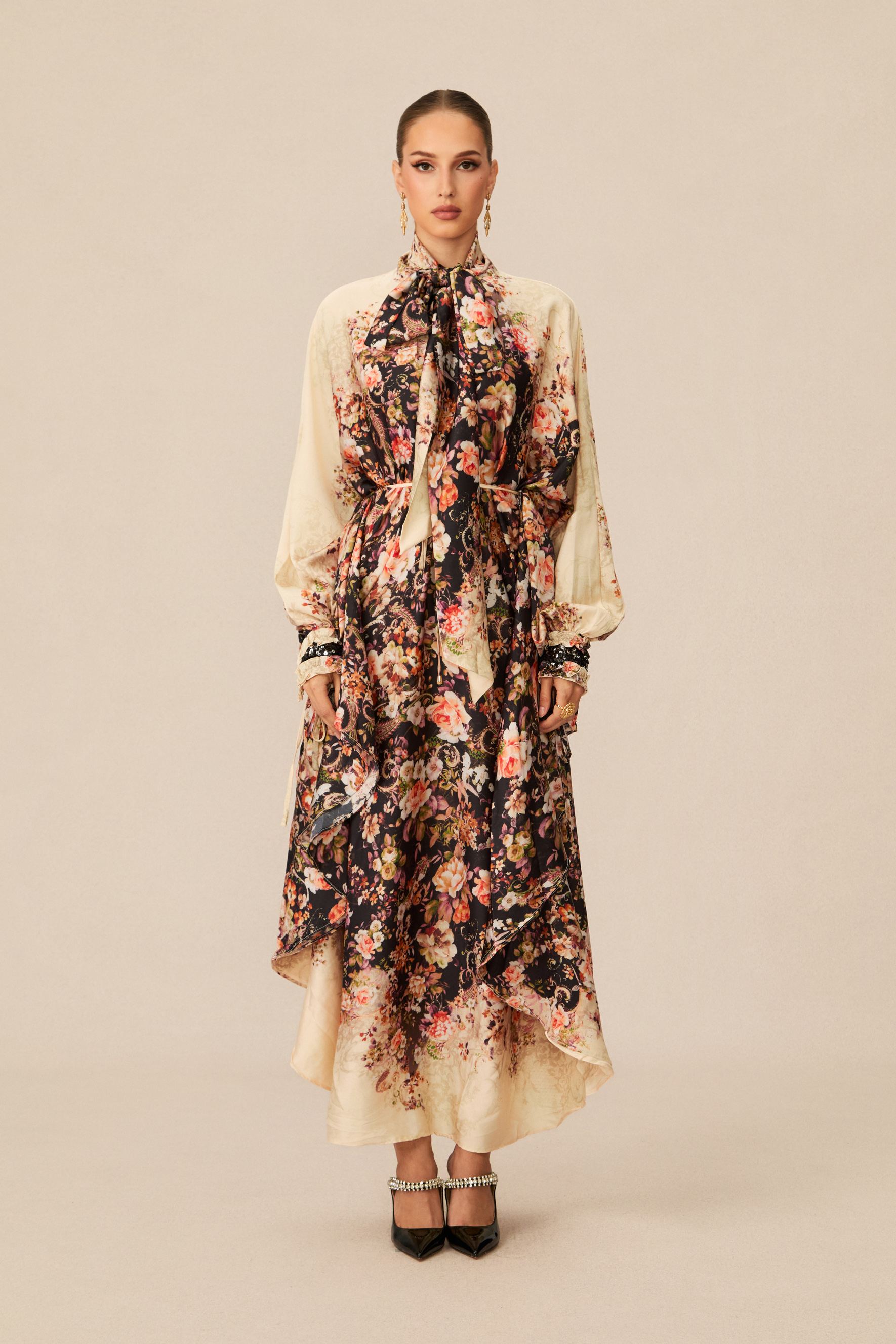 Blossoming Energy Black Floral Print Maxi Dress-purelyfable