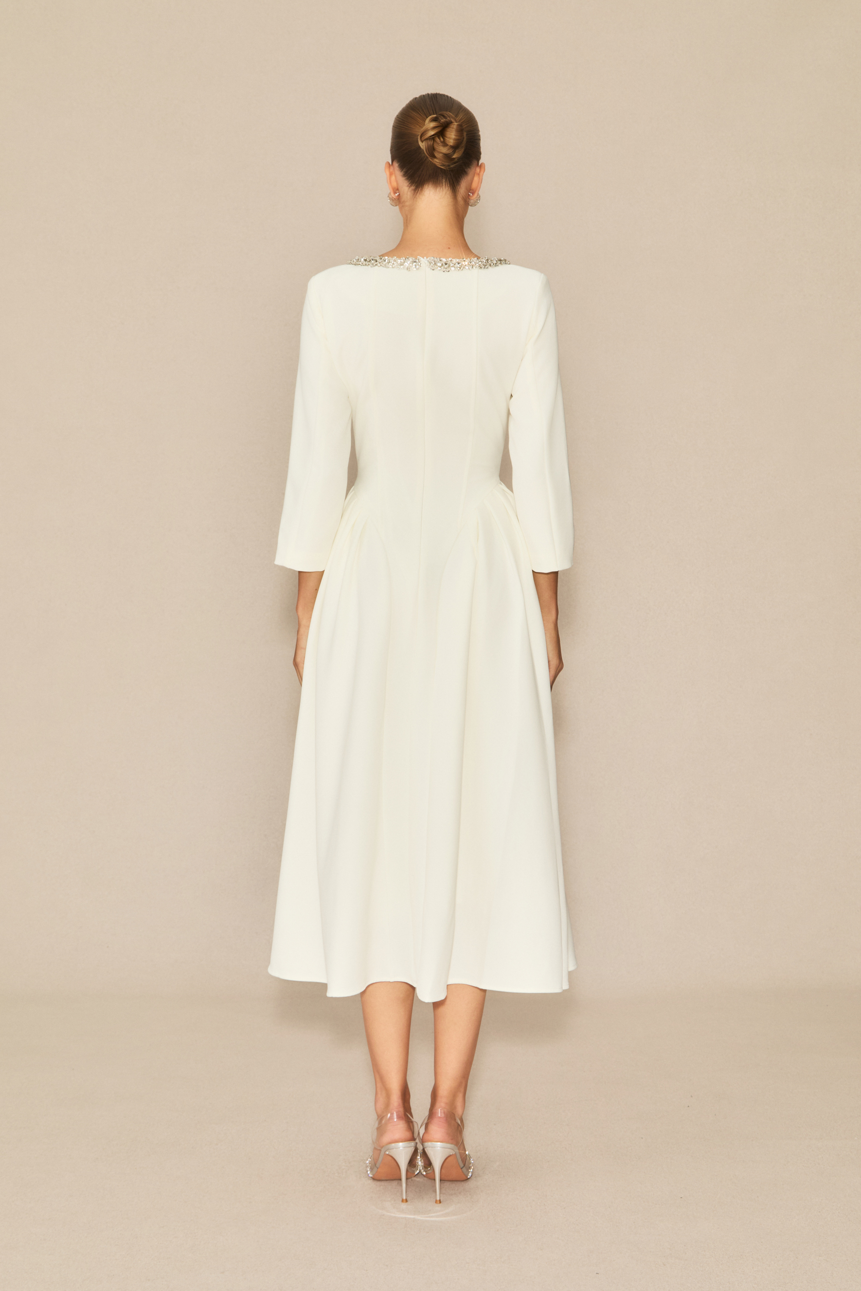 Moment Maker White Crystal Embellished Midi Dress-purelyfable