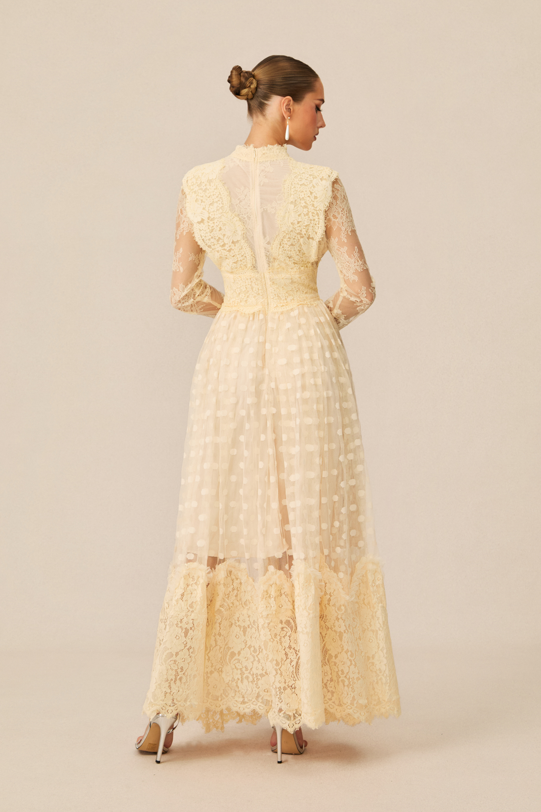 Monica Lace Embroidered Polka Dot Maxi Dress-purelyfable