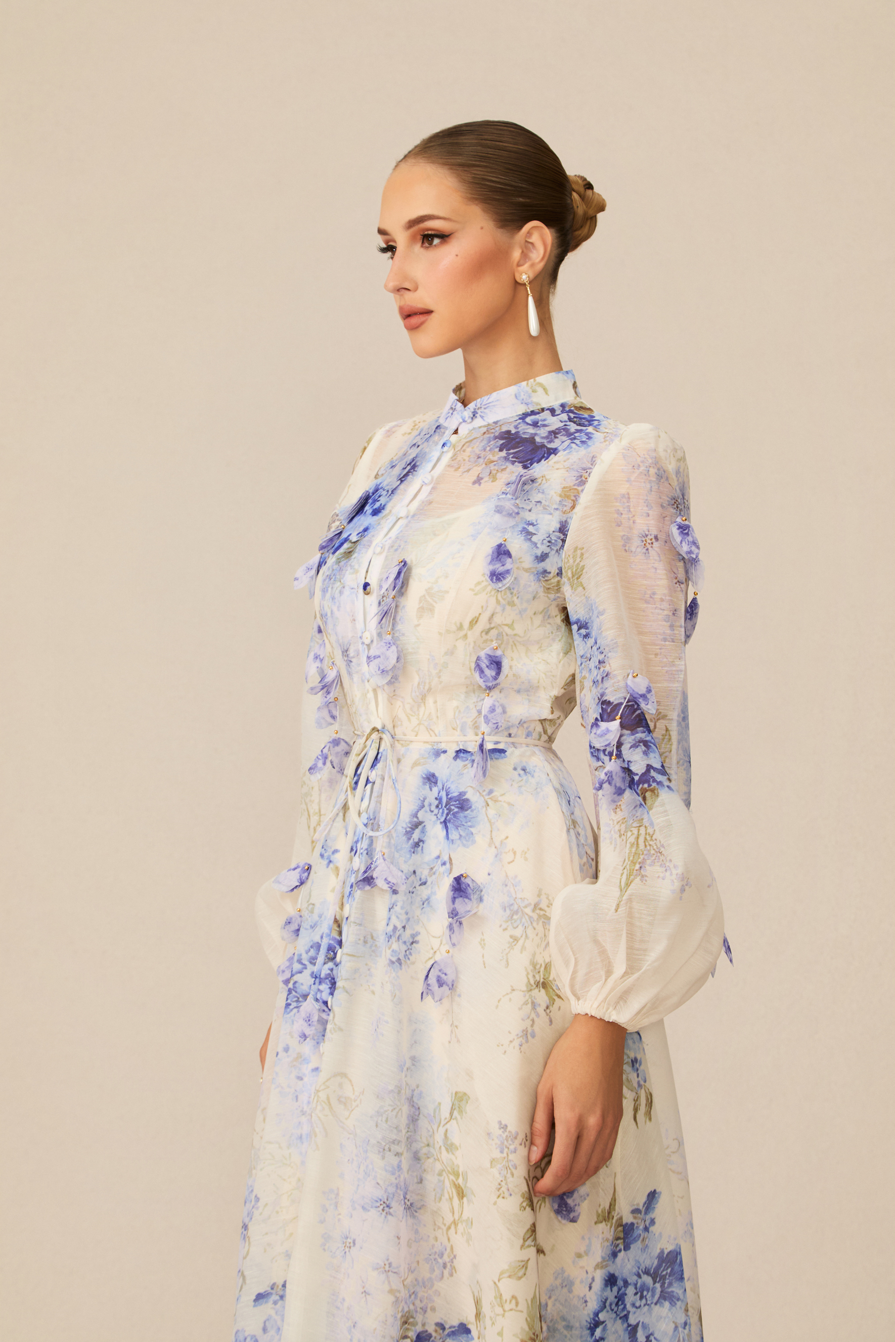 Moment of Beauty Blue Floral Print Maxi Dress-purelyfable
