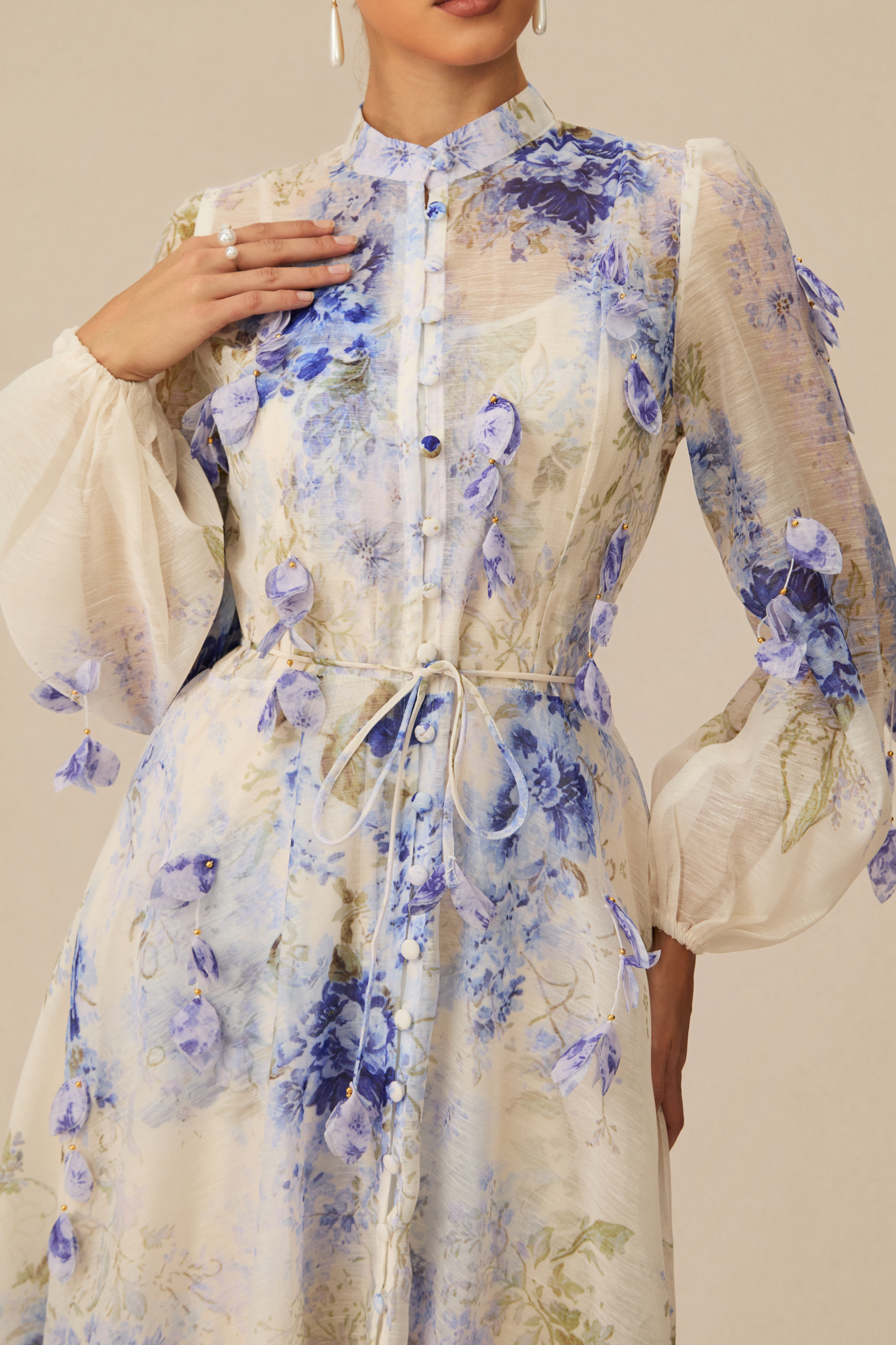 Moment of Beauty Blue Floral Print Maxi Dress-purelyfable