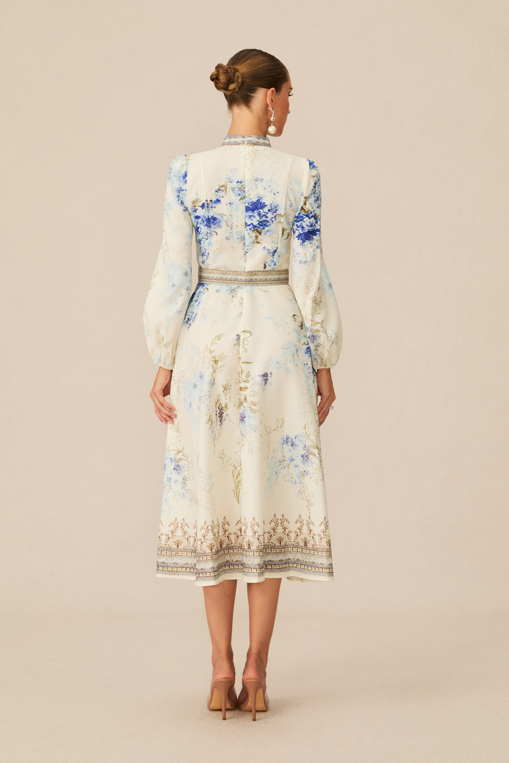Most Beautiful Day White Floral Print Midi Dress-purelyfable