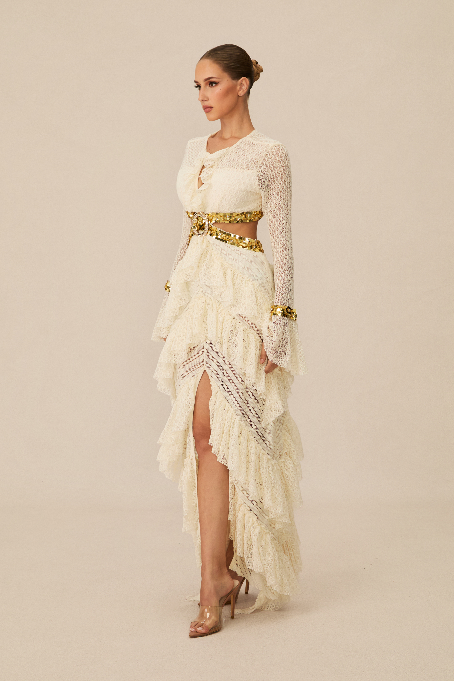 Loretta Cutout Tiered Lace Maxi Dress-purelyfable
