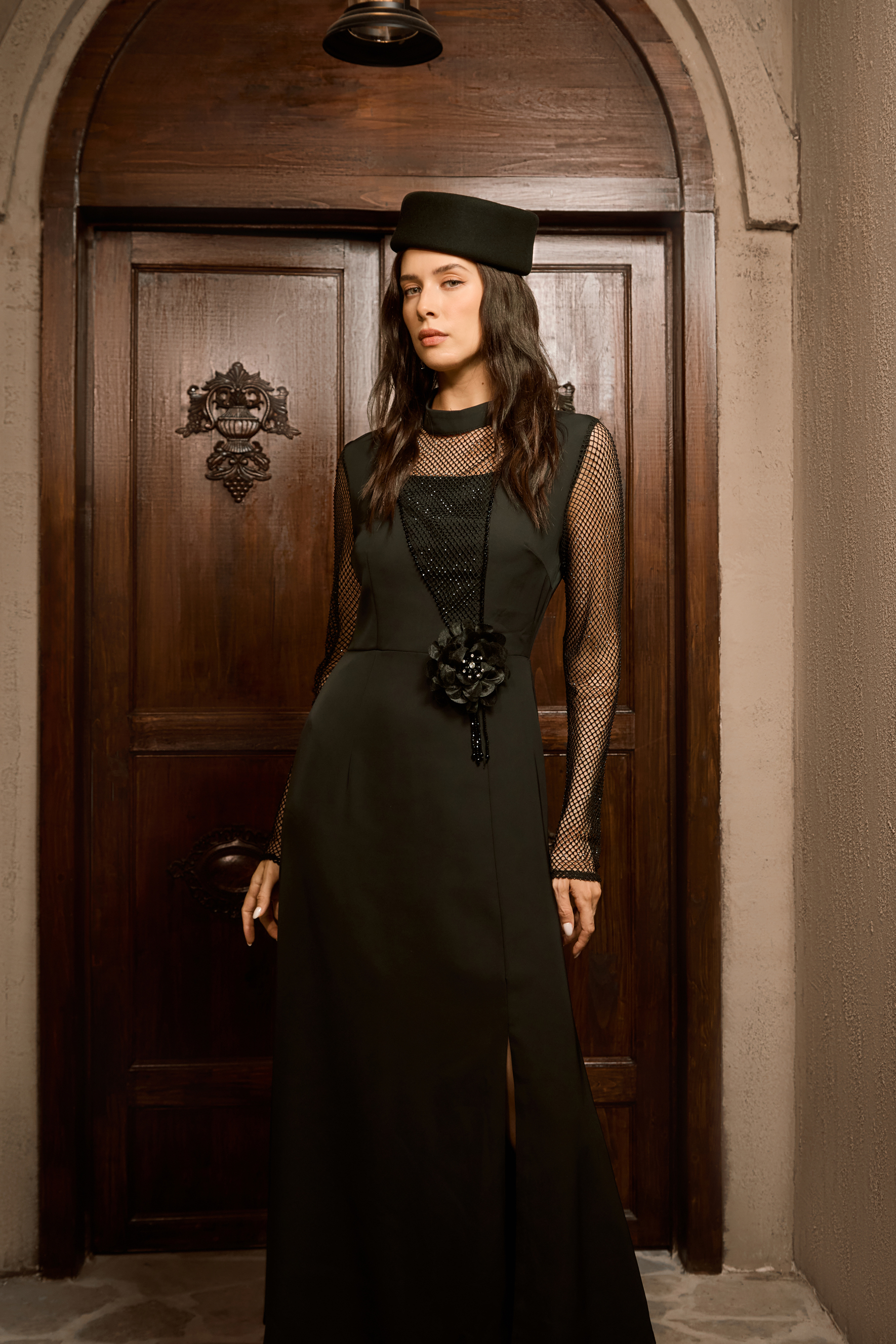 Impressive Flirt Black Floral Sheer Mesh Maxi Dress-purelyfable