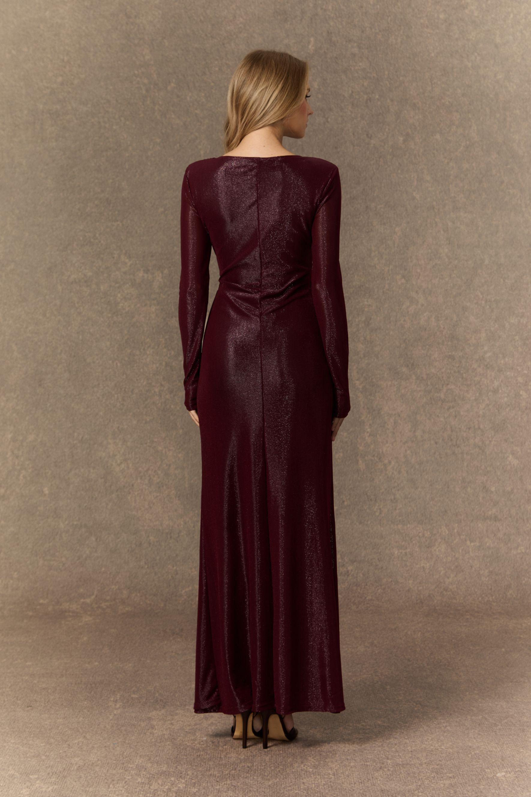 Refined Attitude Burgundy Twist Knot Maxi Dress-purelyfable