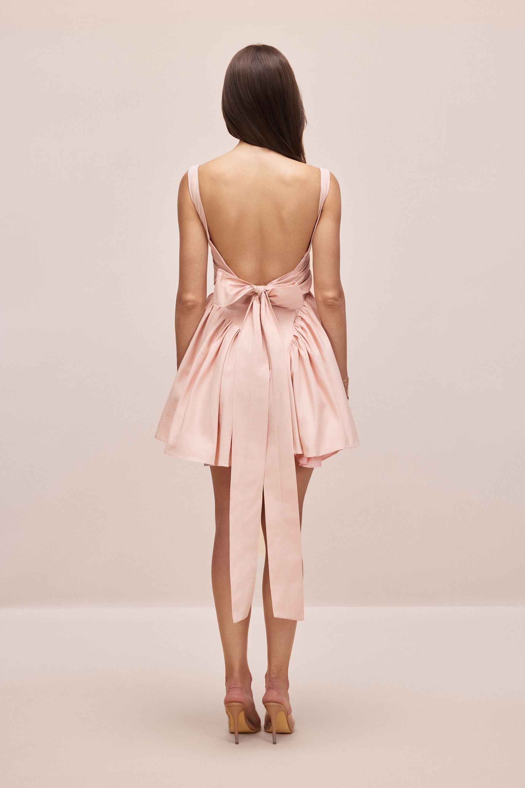 Debby Bow-tie Backless Mini Dress-purelyfable