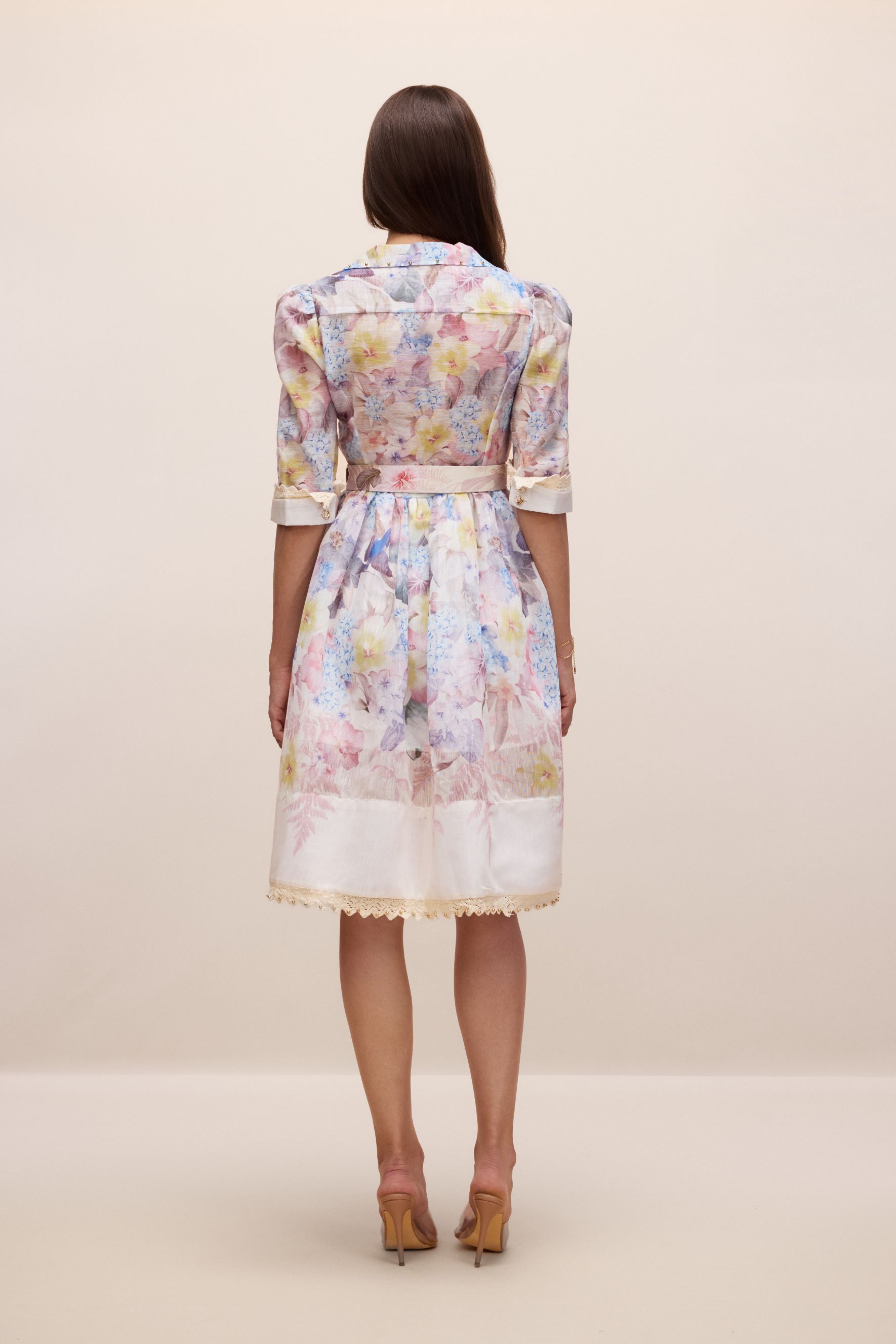 Peggy Floral Print Short Sleeve Mini Dress-purelyfable