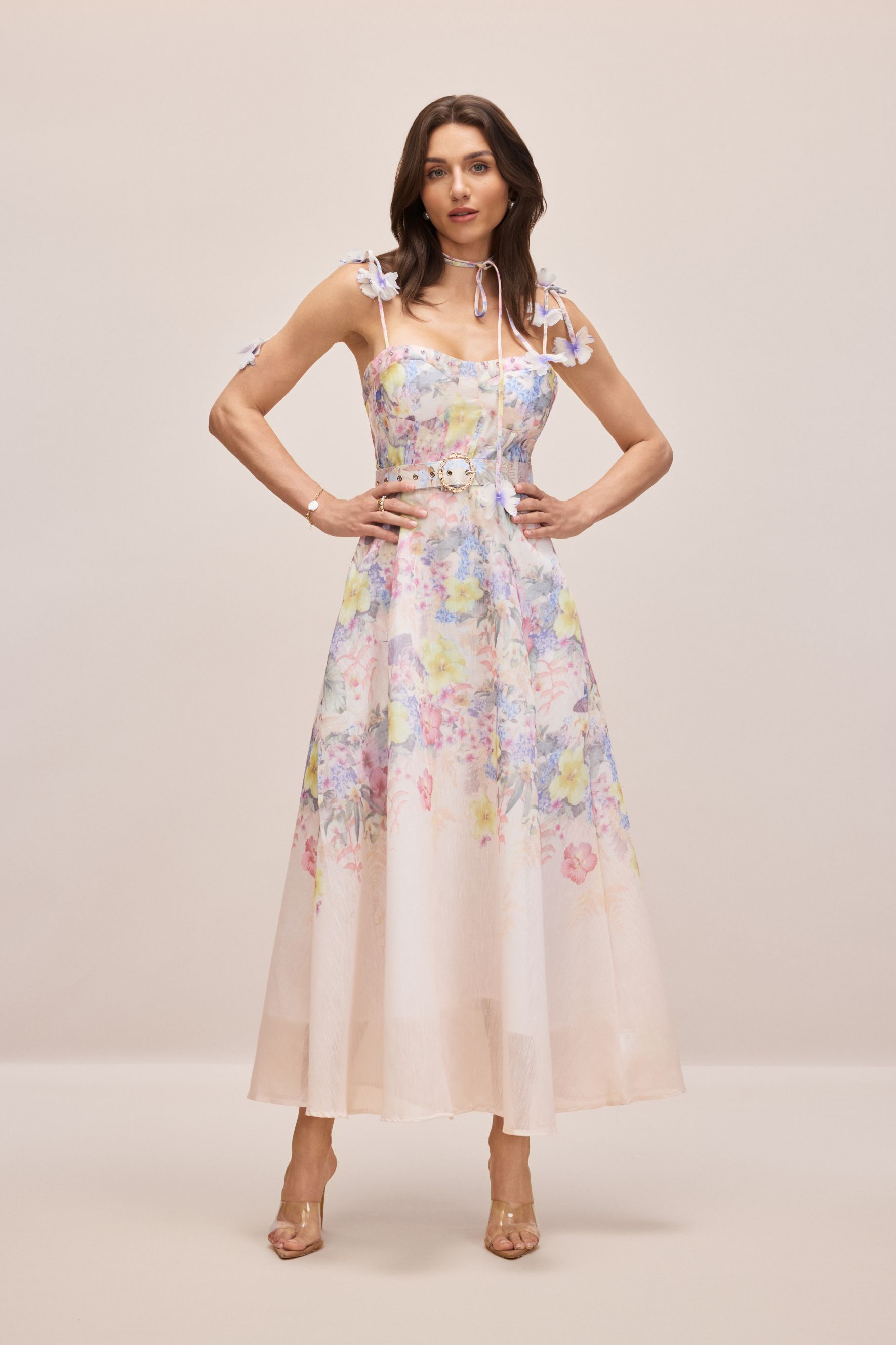 Tasha Floral Strap Corset Maxi Dress-purelyfable