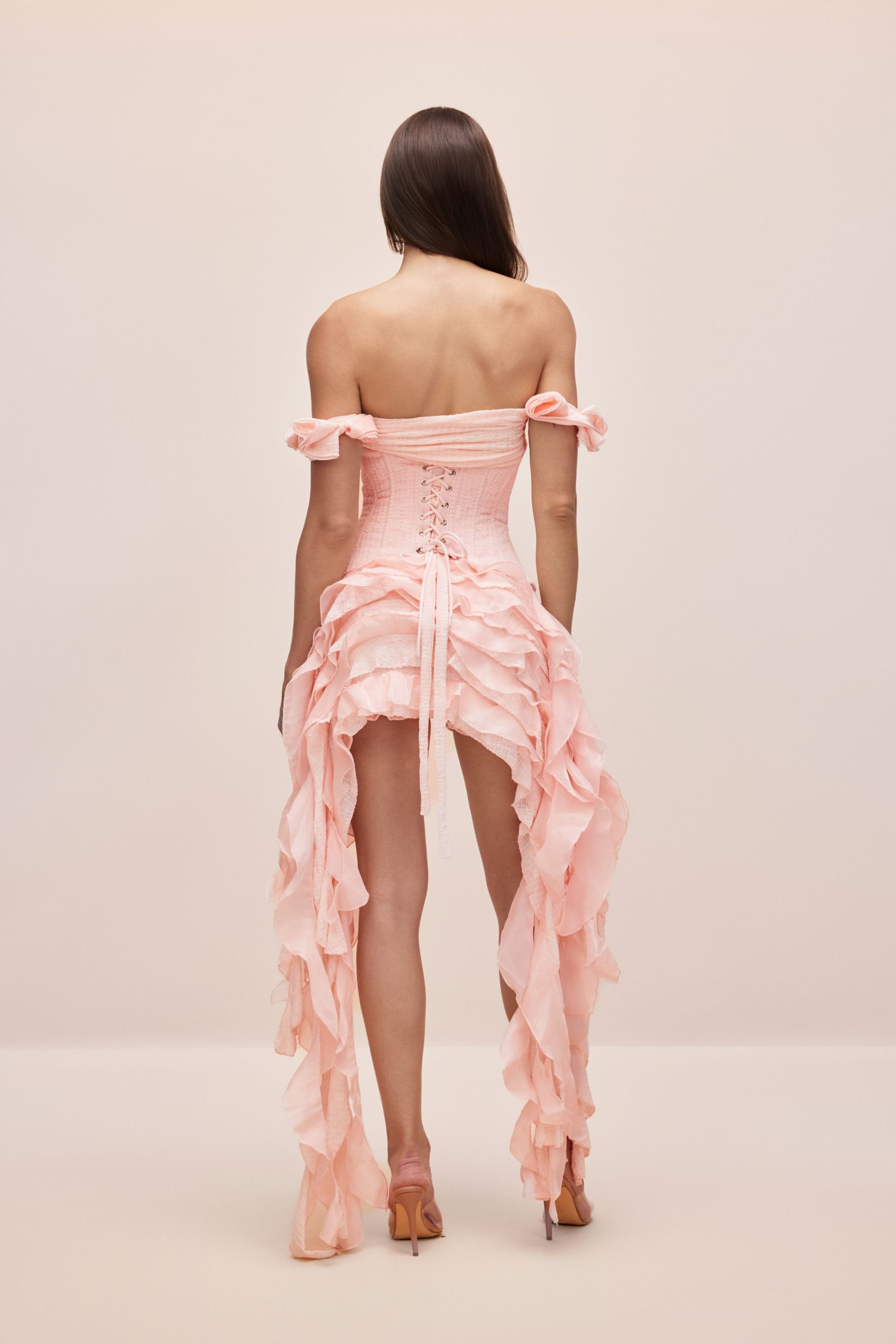 Eva Corset Off Shoulder Ruffle Skirt Set-purelyfable