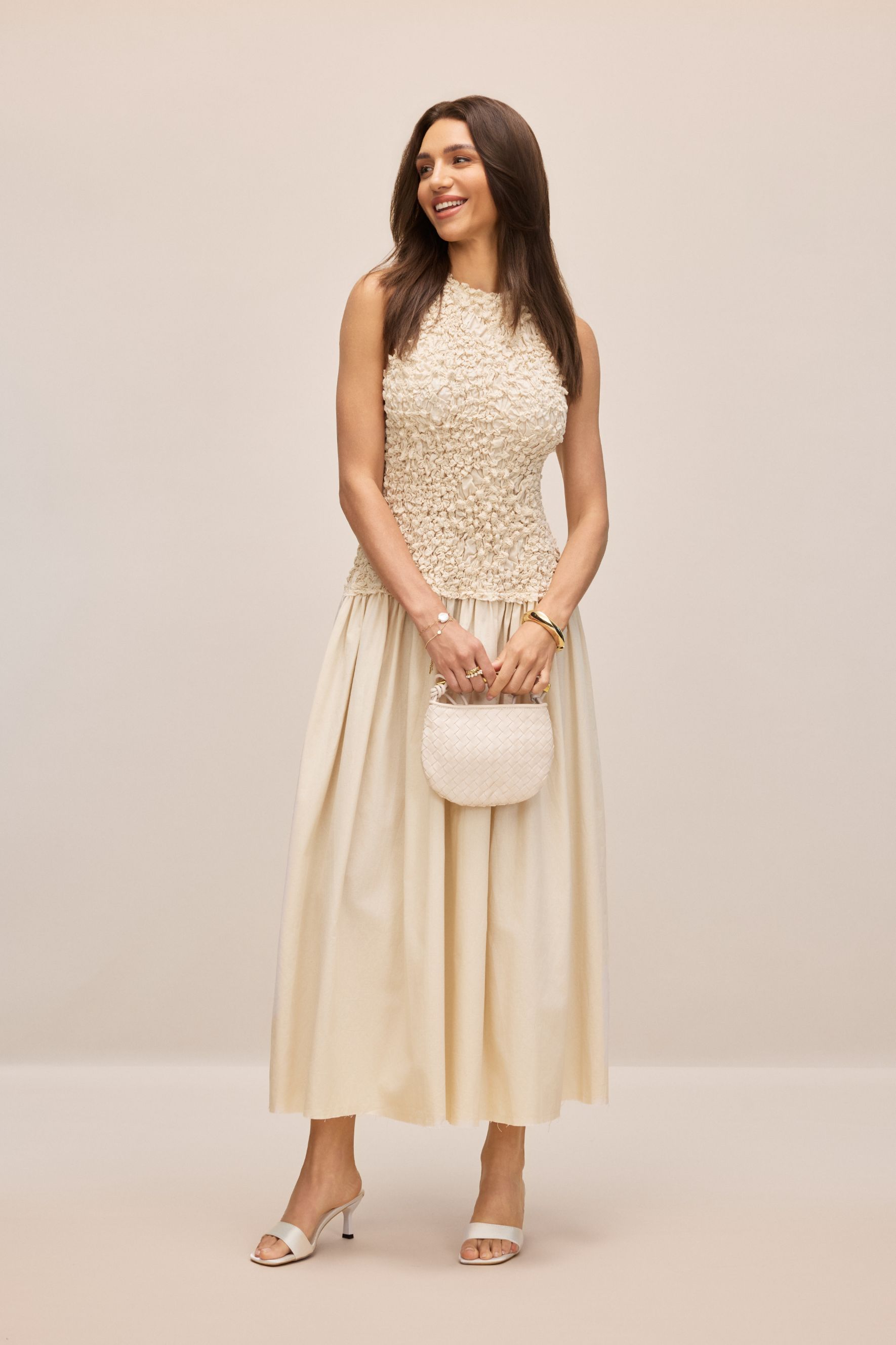 Sheila Ruched Bodice Sleeveless Maxi Dress-purelyfable