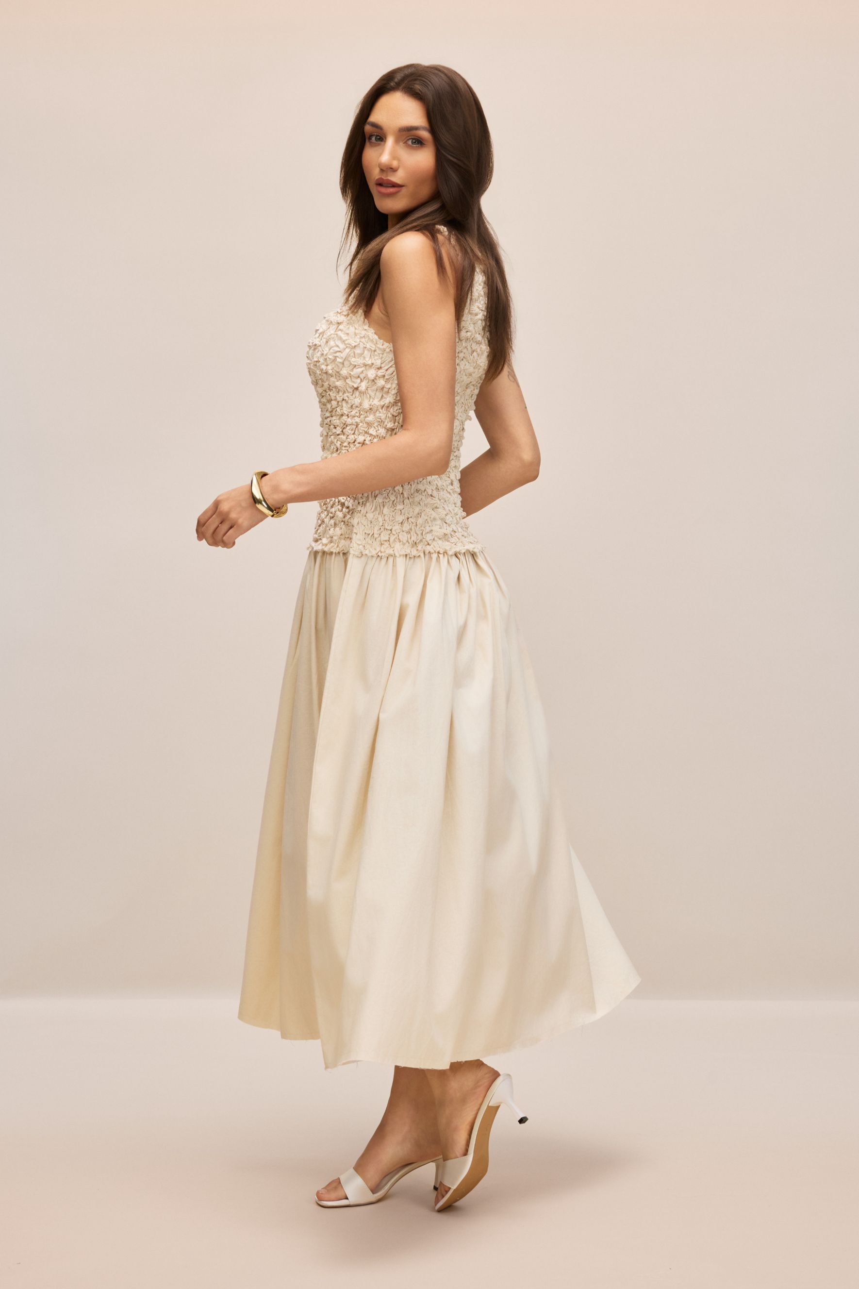 Sheila Ruched Bodice Sleeveless Maxi Dress-purelyfable