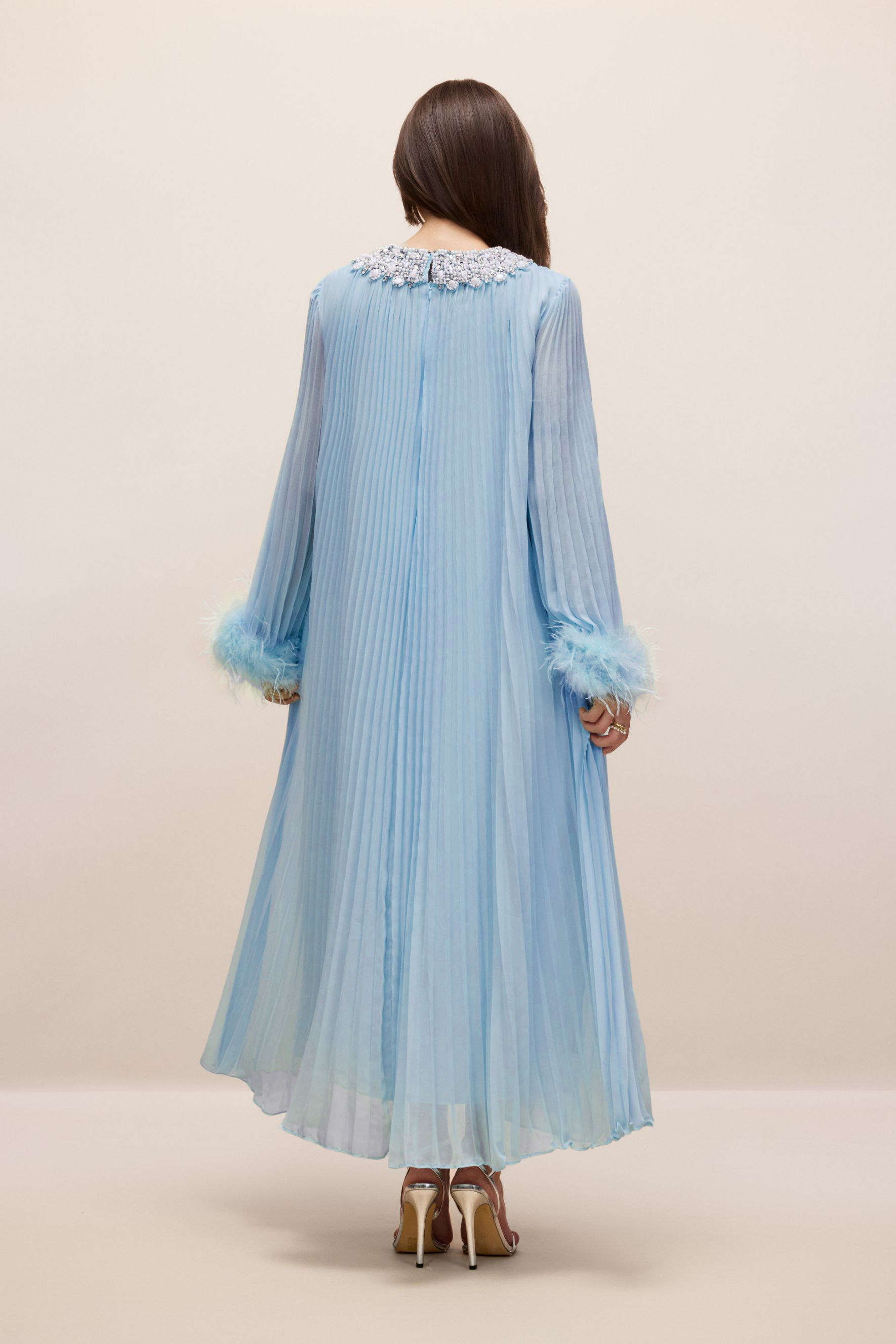 Sarah Embellished Pleated Chiffon Maxi Dress-purelyfable