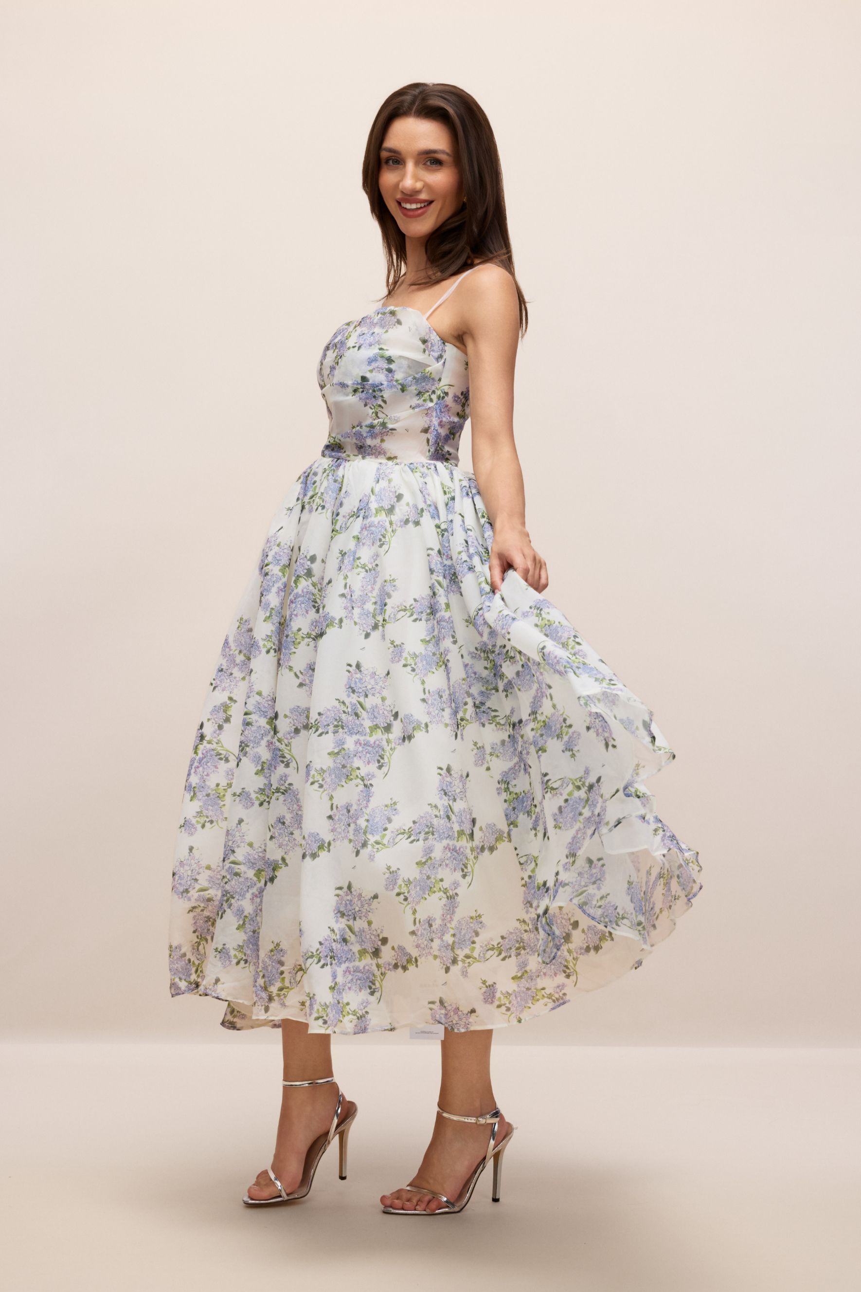 Ella Floral Printed Chiffon Midi Dress-purelyfable