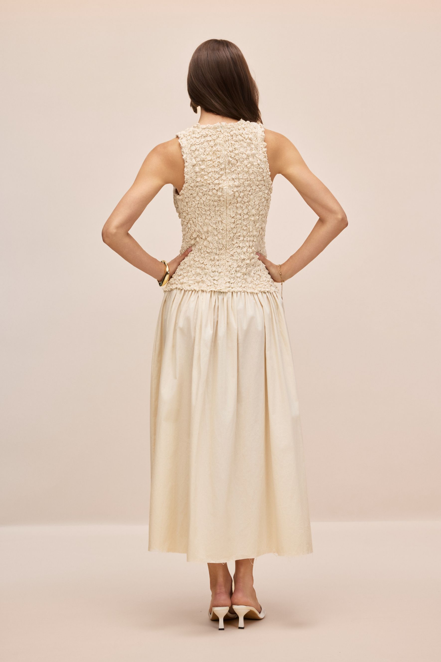 Sheila Ruched Bodice Sleeveless Maxi Dress-purelyfable