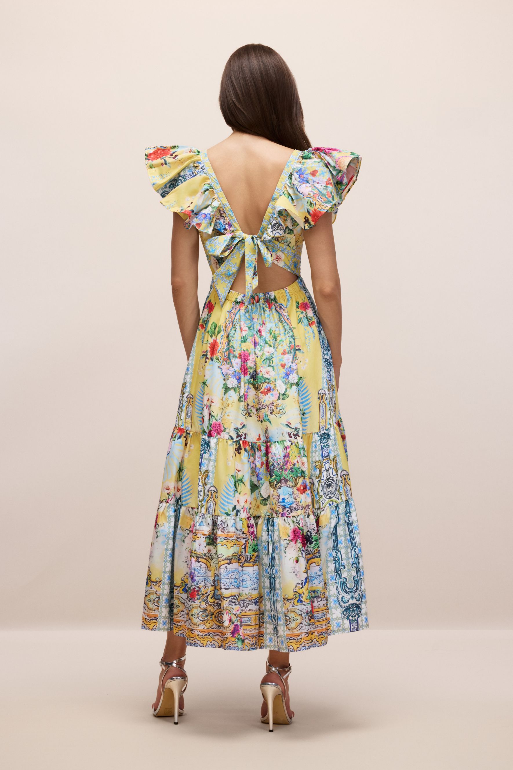 Kerri Floral Print V-Neck Maxi Dress-purelyfable