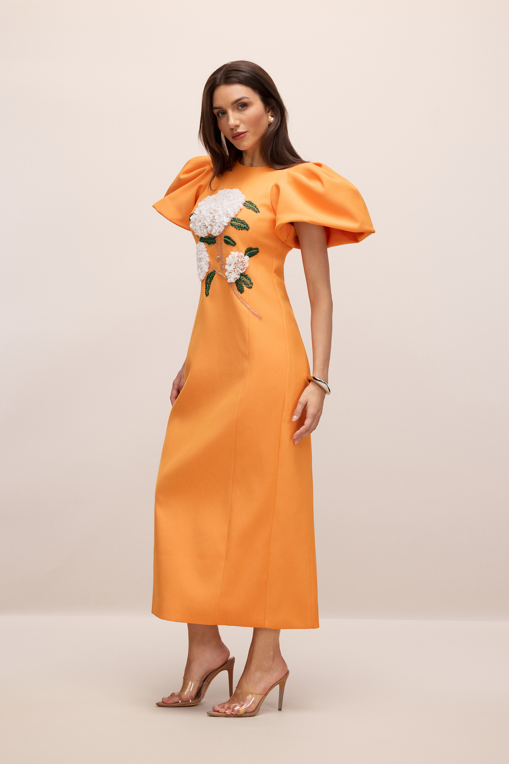 Marnia Puff Sleeve Floral Embroidered Maxi Dress-purelyfable