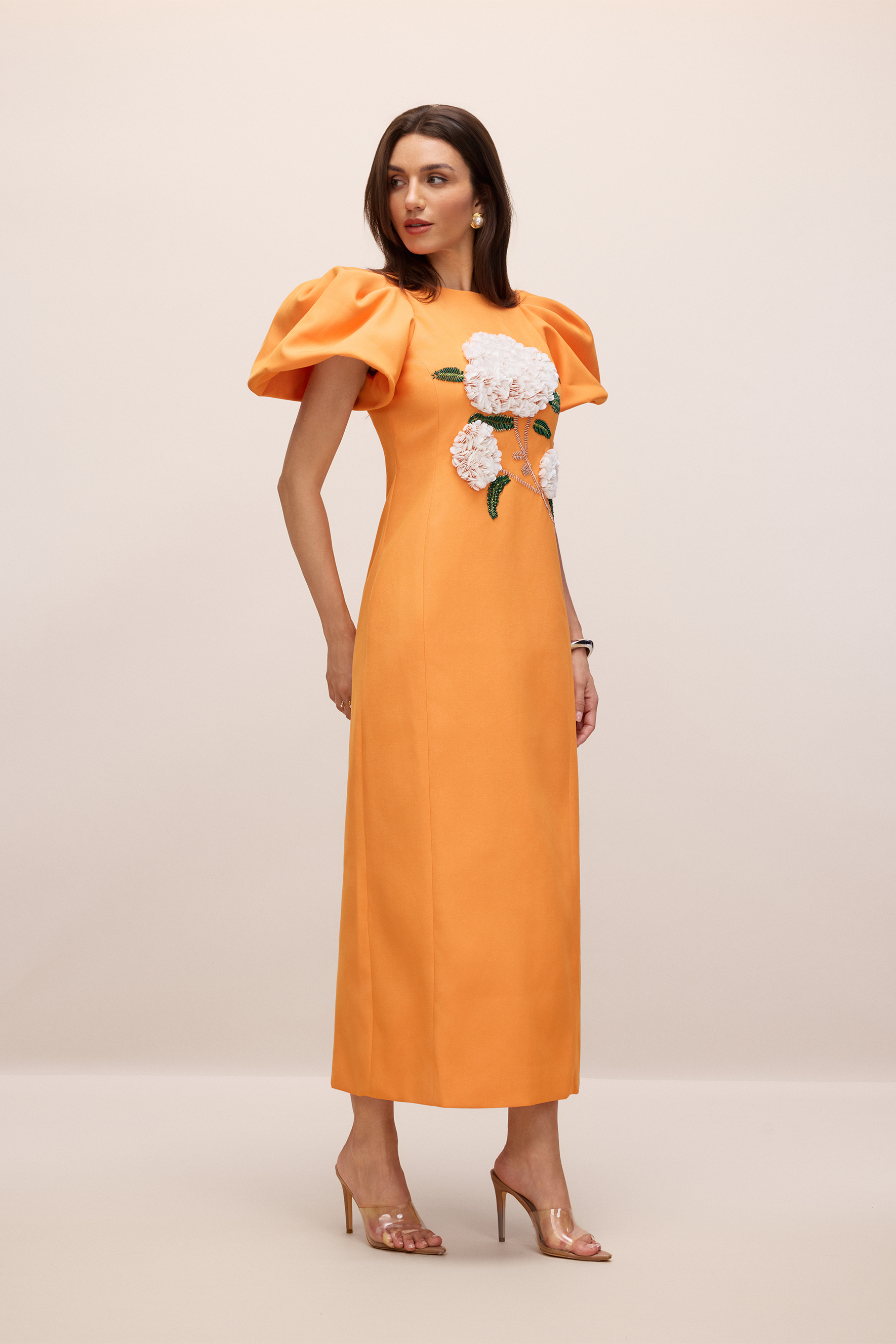 Marnia Puff Sleeve Floral Embroidered Maxi Dress-purelyfable