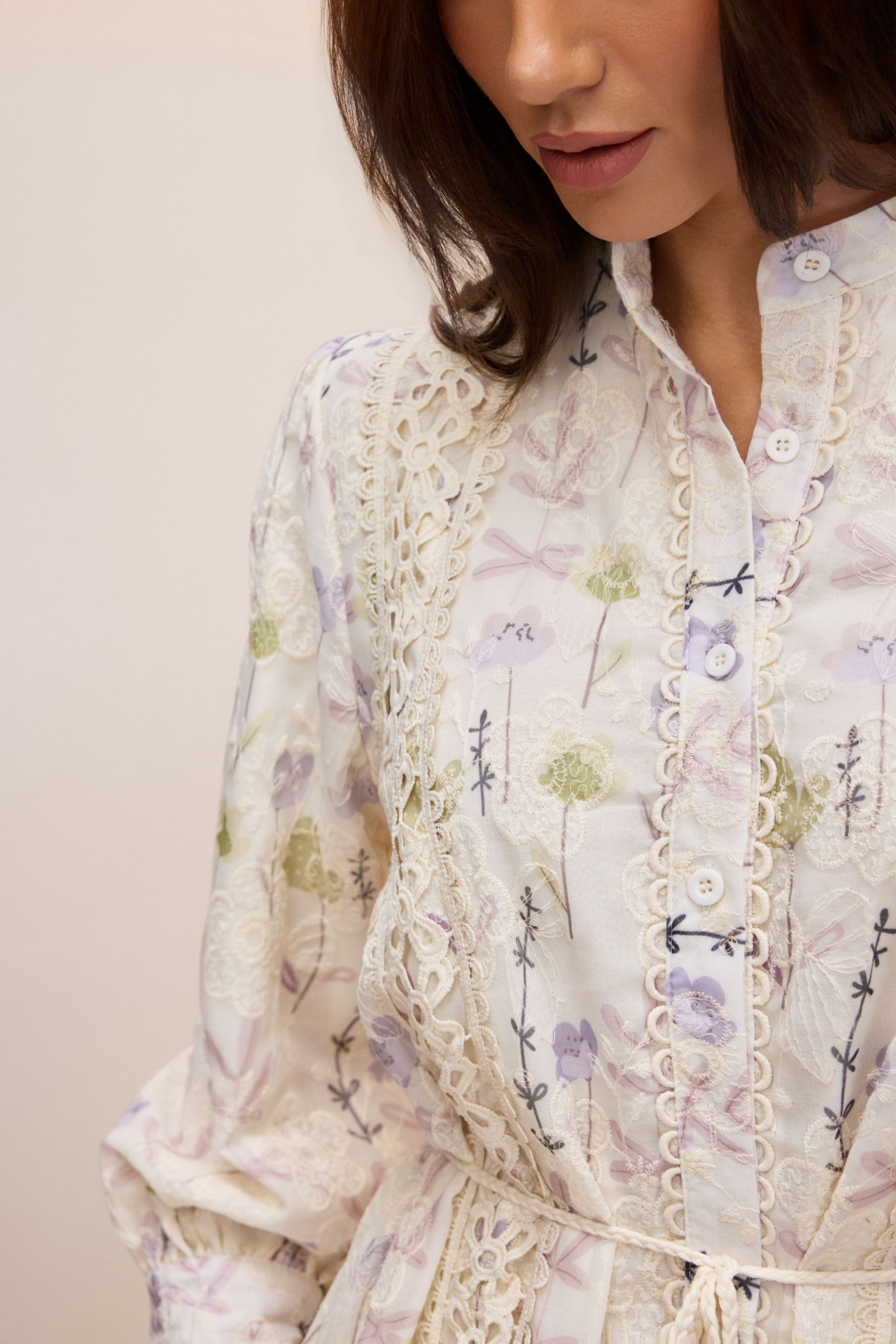 Rosanne Floral Print Long Sleeve Midi Dress-purelyfable