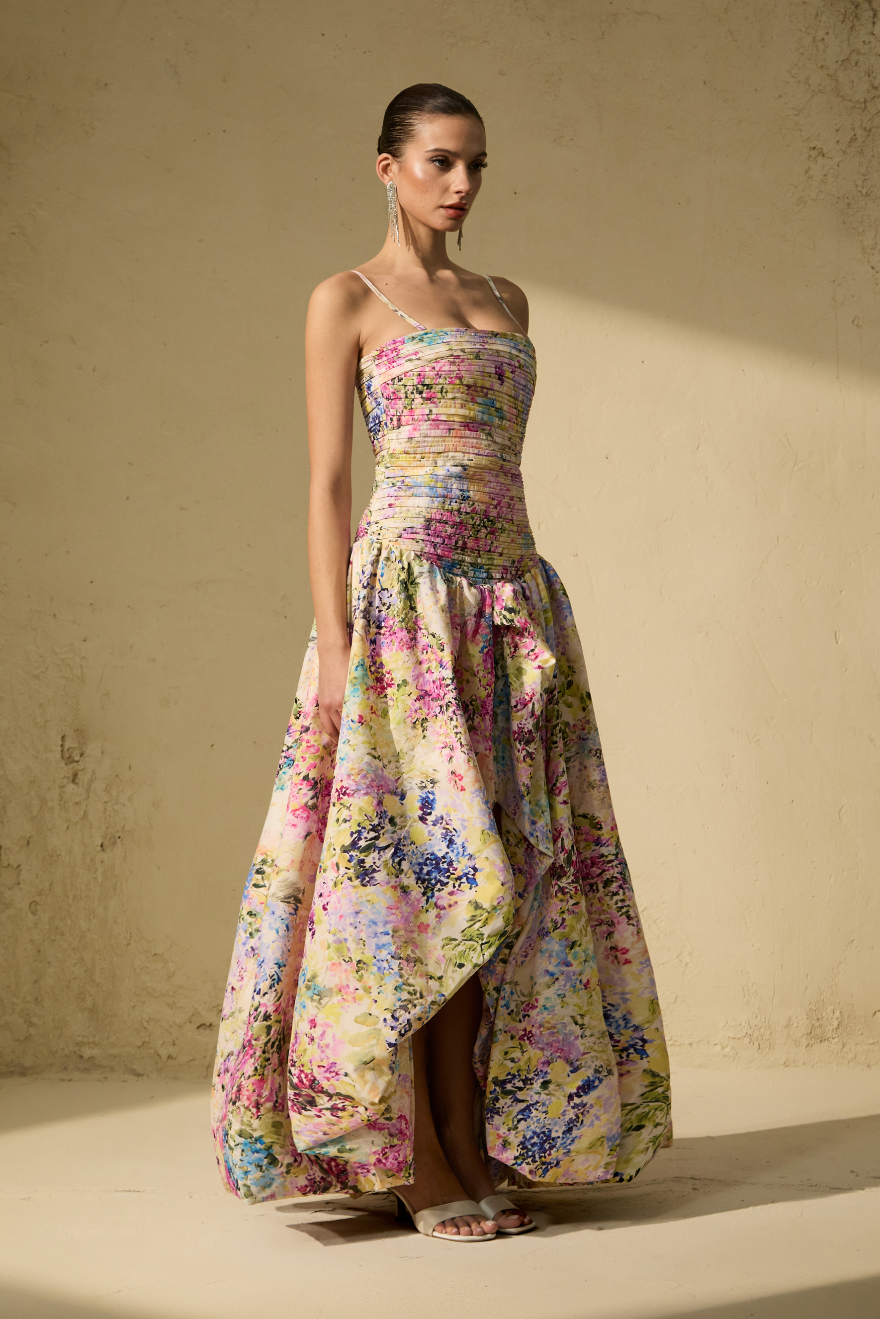 Belle Of The Hour Multi Floral Print Bubble Hem Maxi Dress-purelyfable