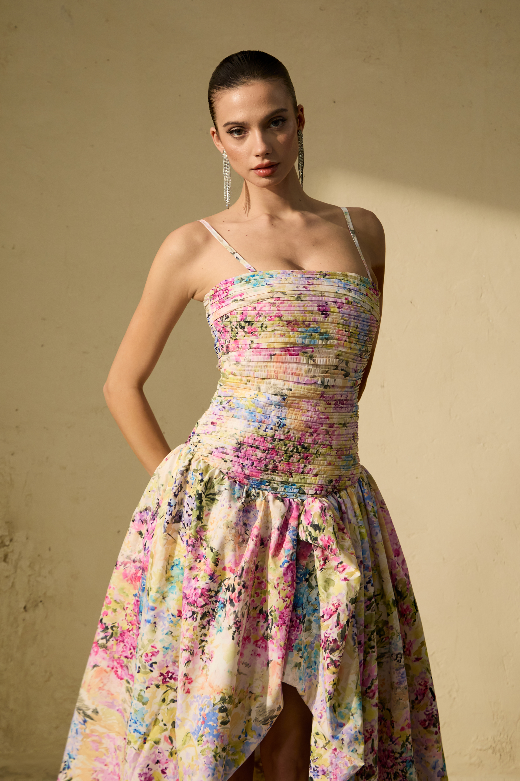 Belle Of The Hour Multi Floral Print Bubble Hem Maxi Dress-purelyfable