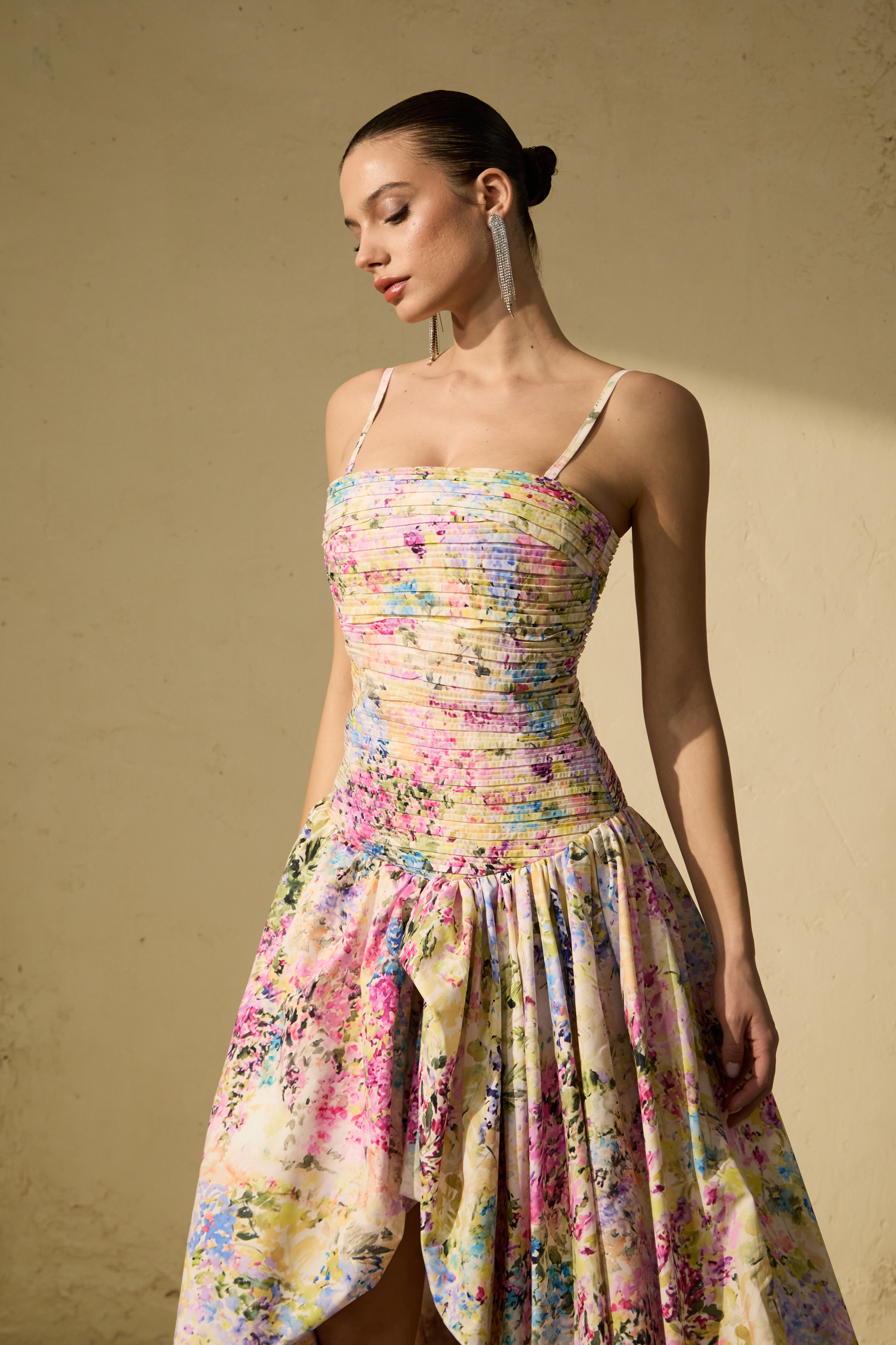 Belle Of The Hour Multi Floral Print Bubble Hem Maxi Dress-purelyfable