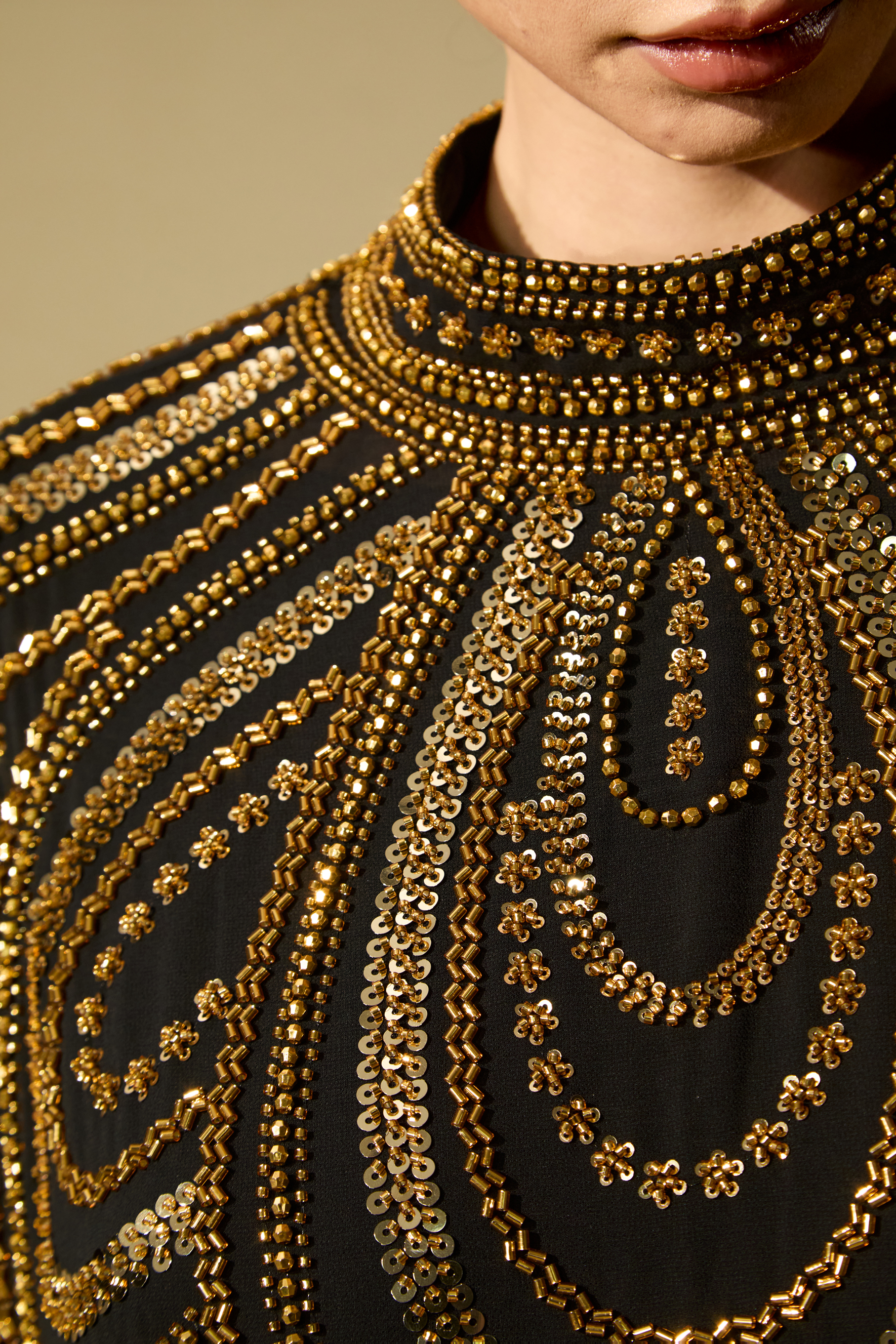 Glamorous Choice Black Beaded Cape Maxi Dress-purelyfable