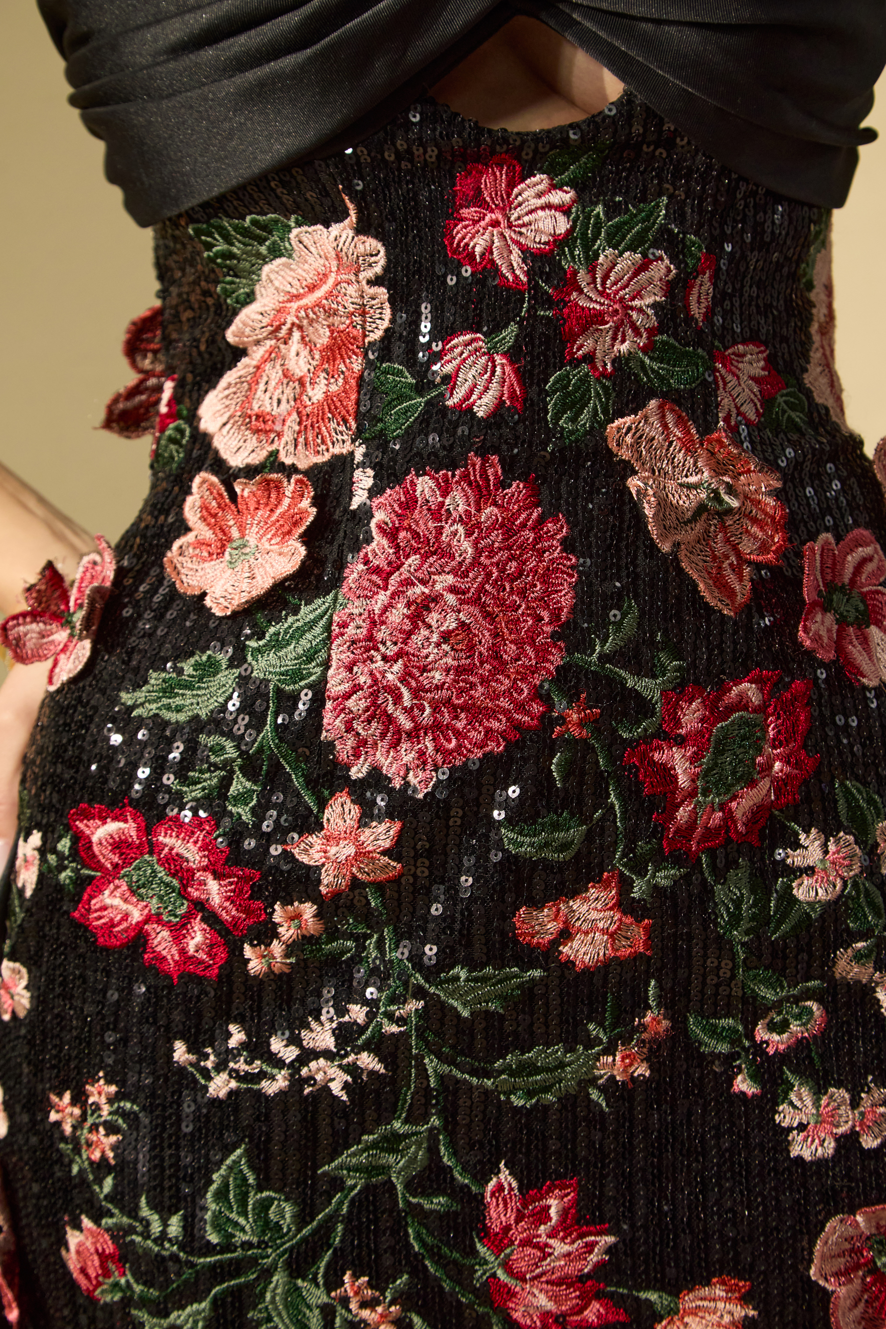Flaunt It Gorgeous Black Floral Embroidered Cutout Maxi Dress-purelyfable