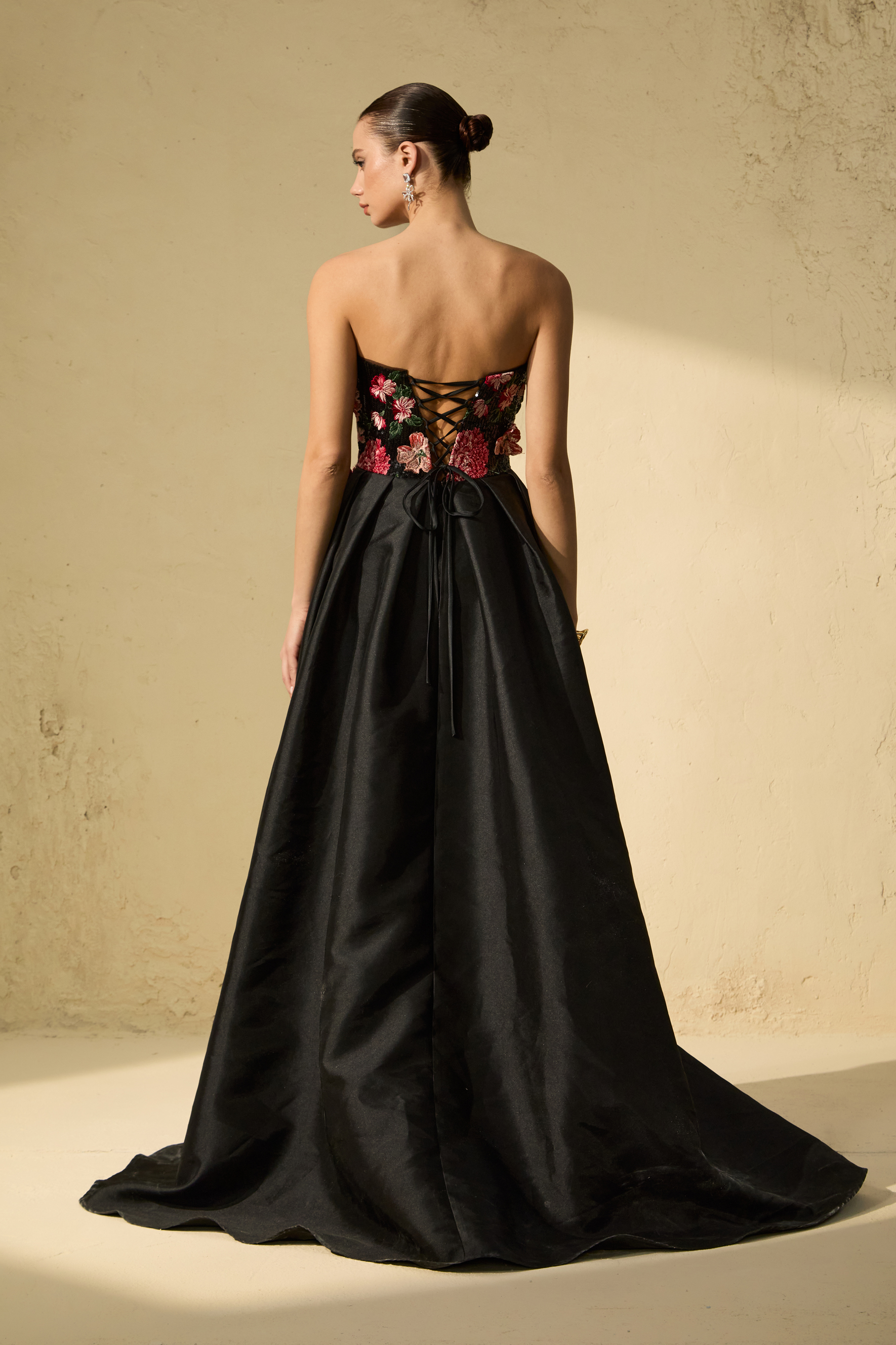 Flaunt It Gorgeous Black Floral Embroidered Cutout Maxi Dress-purelyfable