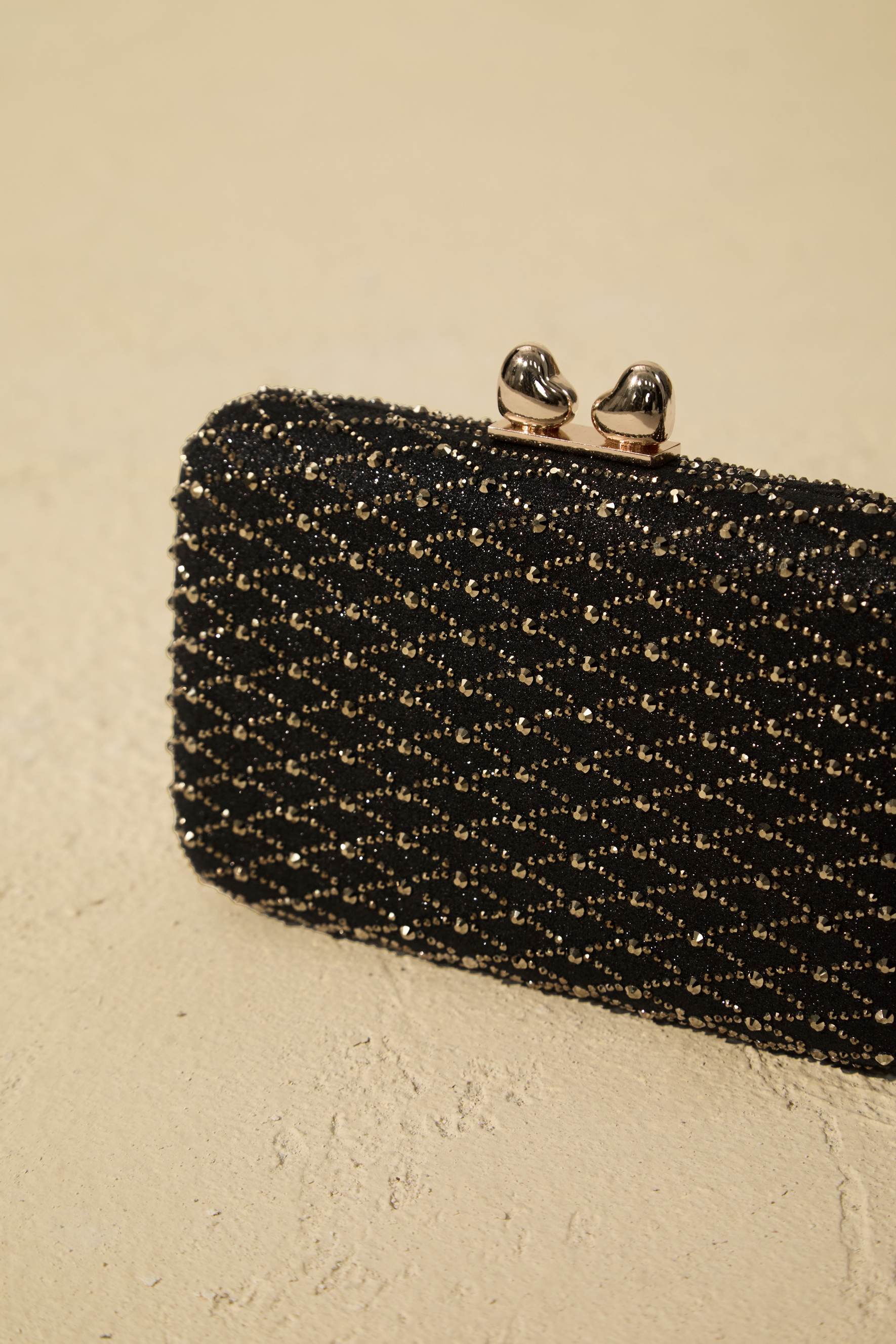 Diamond Embellished Box Clutch-purelyfable