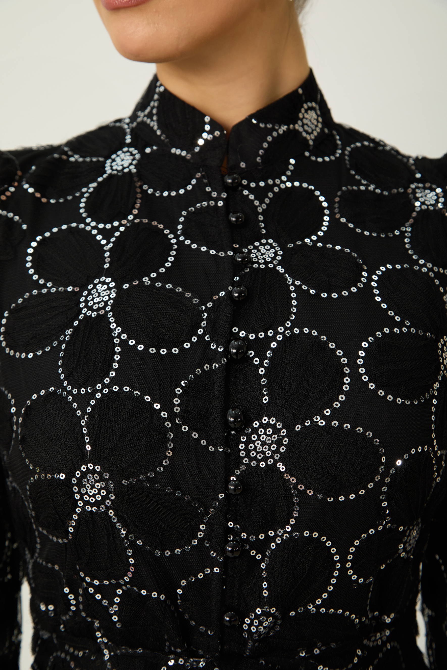 Charming Event Black Sequin Floral Embroidered Maxi Dress-purelyfable