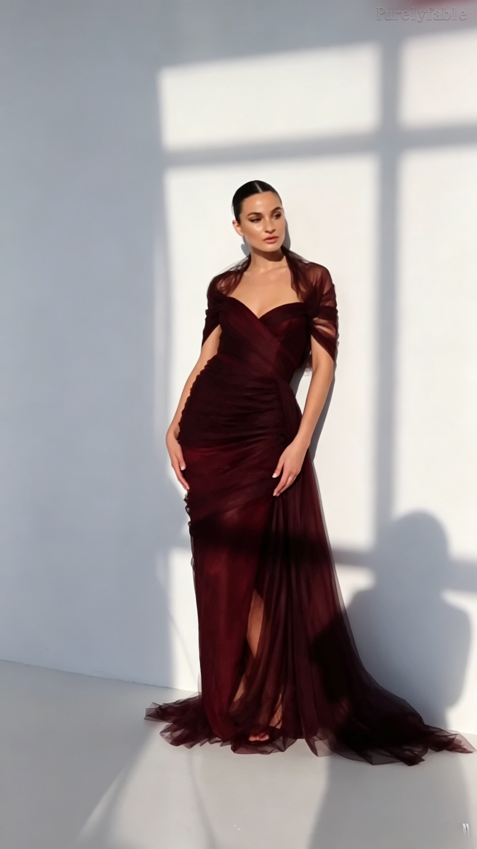 Zephyra Brown Sleeveless Mesh Long Dress
