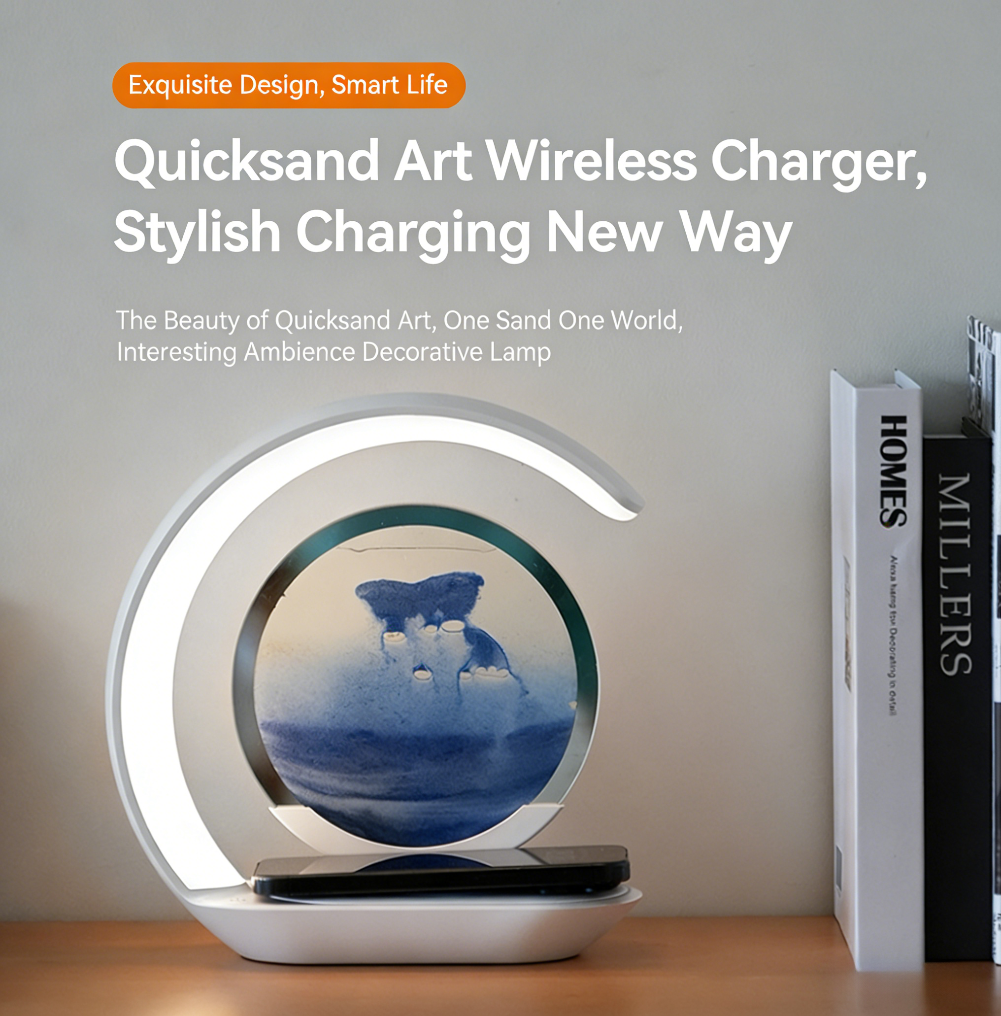Where Timeless Art Meets Modern Tech: The Quicksand Wireless Charging Station.