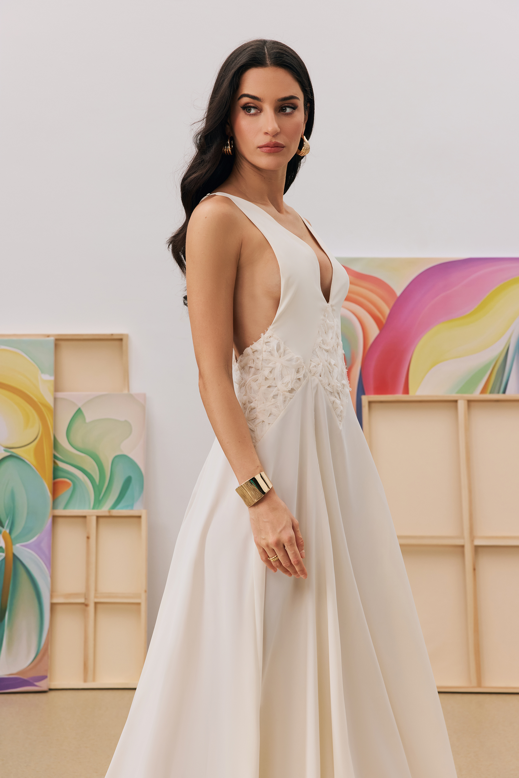 Cecilia Plunge Neck Chiffon Maxi Dress-purelyfable