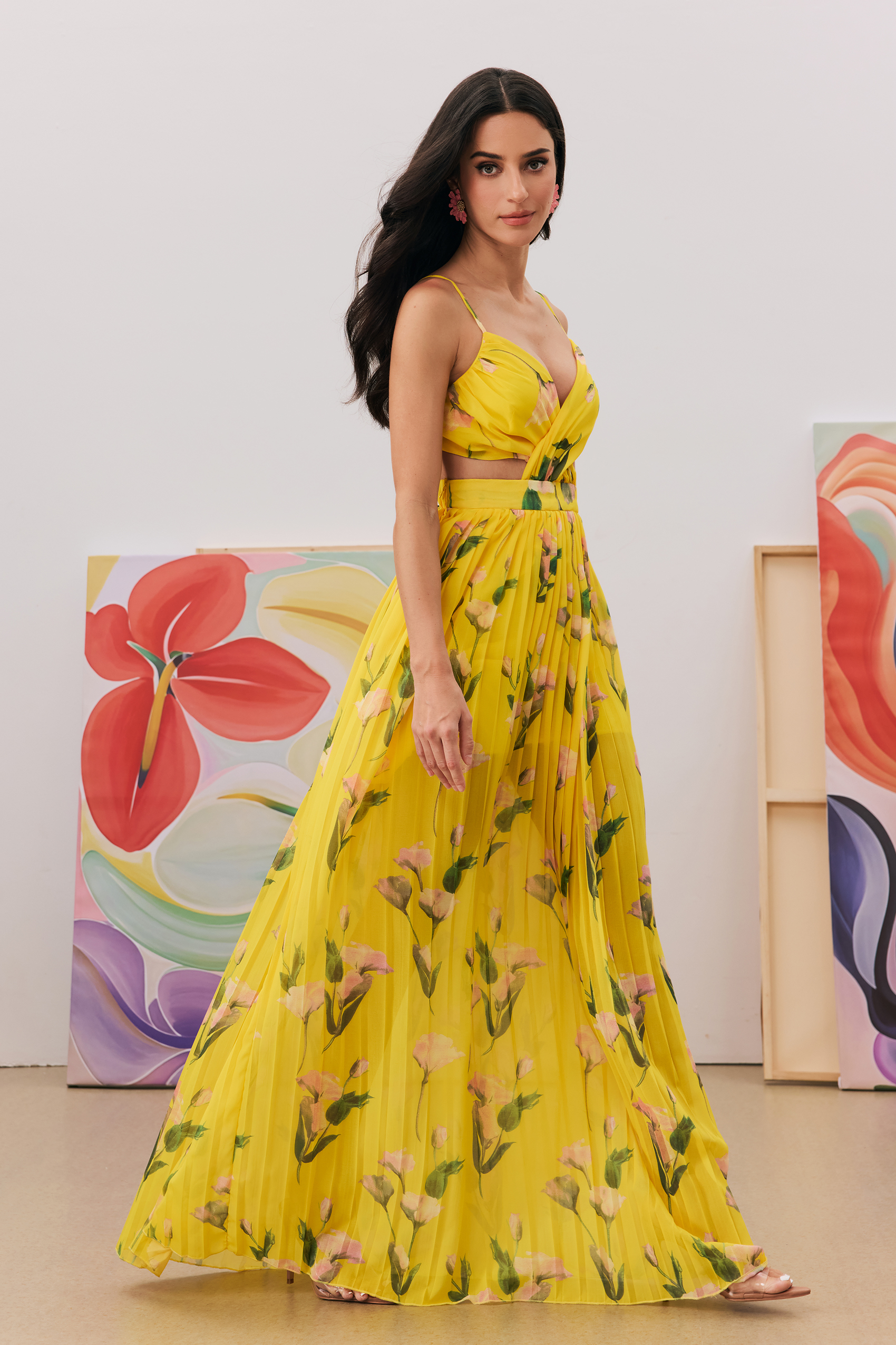 Norma Floral Print Pleated Maxi Dress-purelyfable