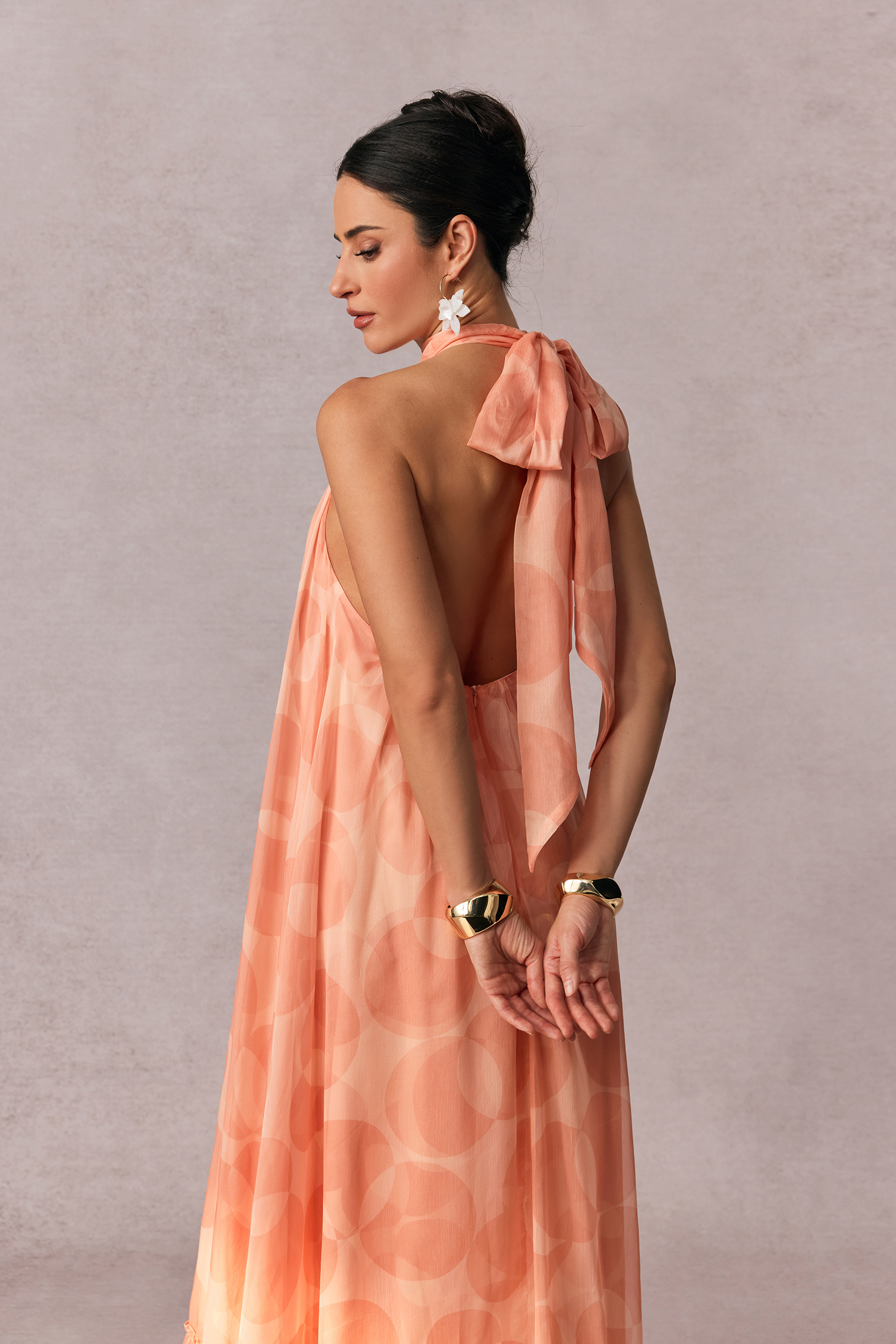 Stephanie Printed Halter Neck Maxi Dress-purelyfable