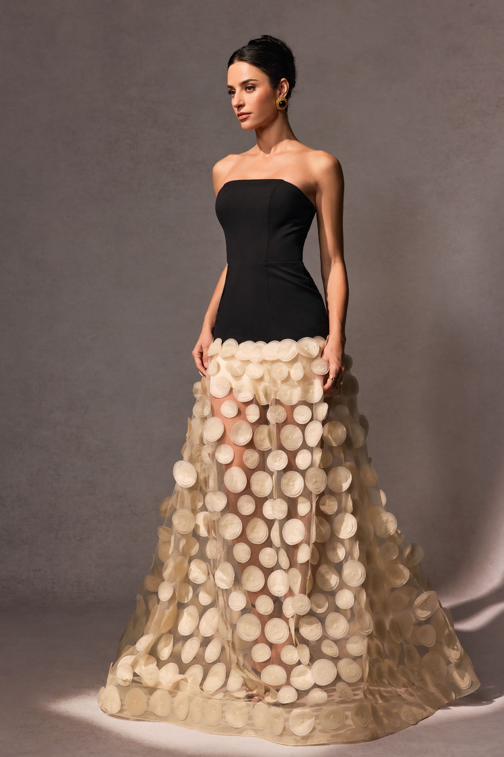 Irene Strapless Sheer Tulle Maxi Dress-purelyfable