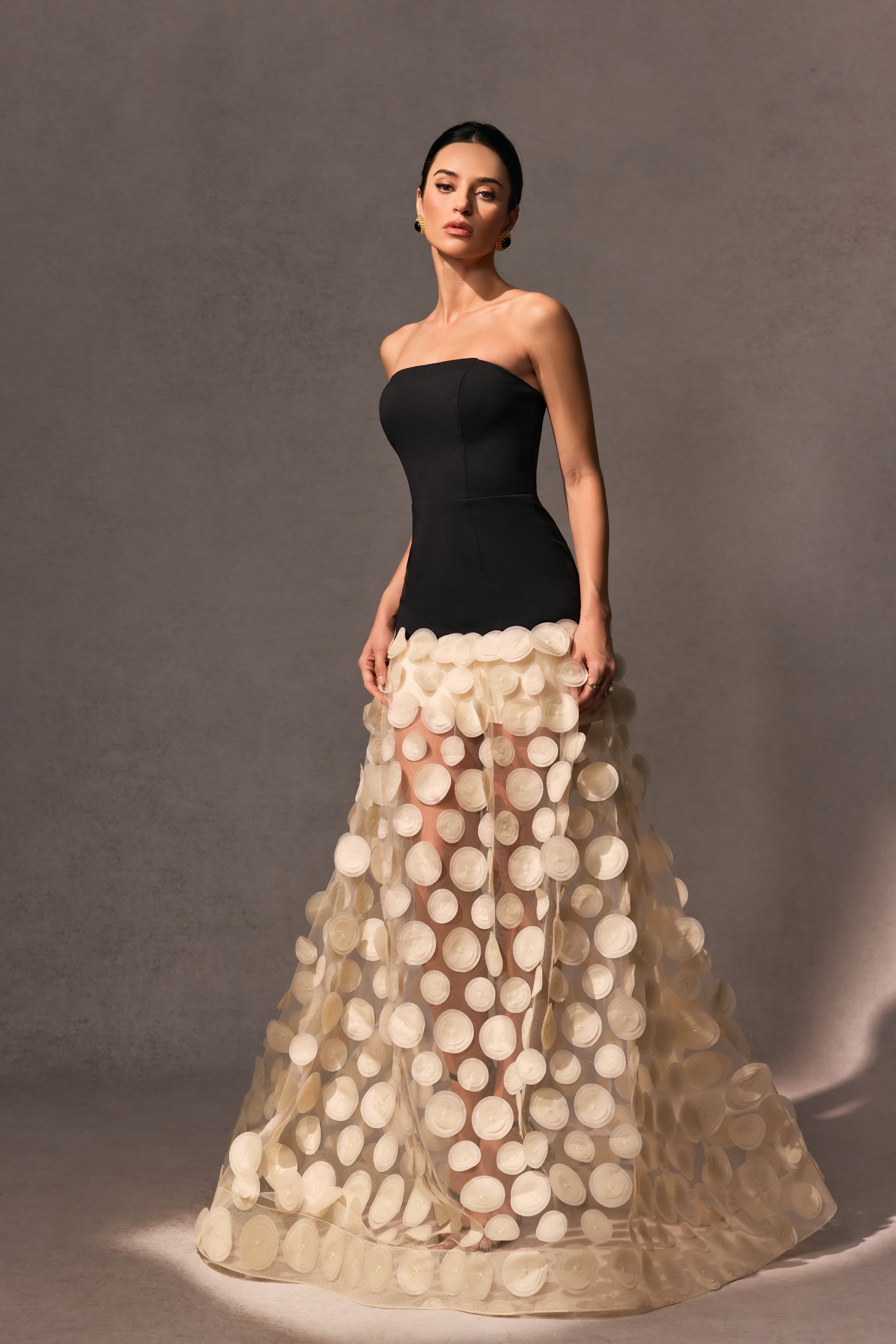 Irene Strapless Sheer Tulle Maxi Dress-purelyfable