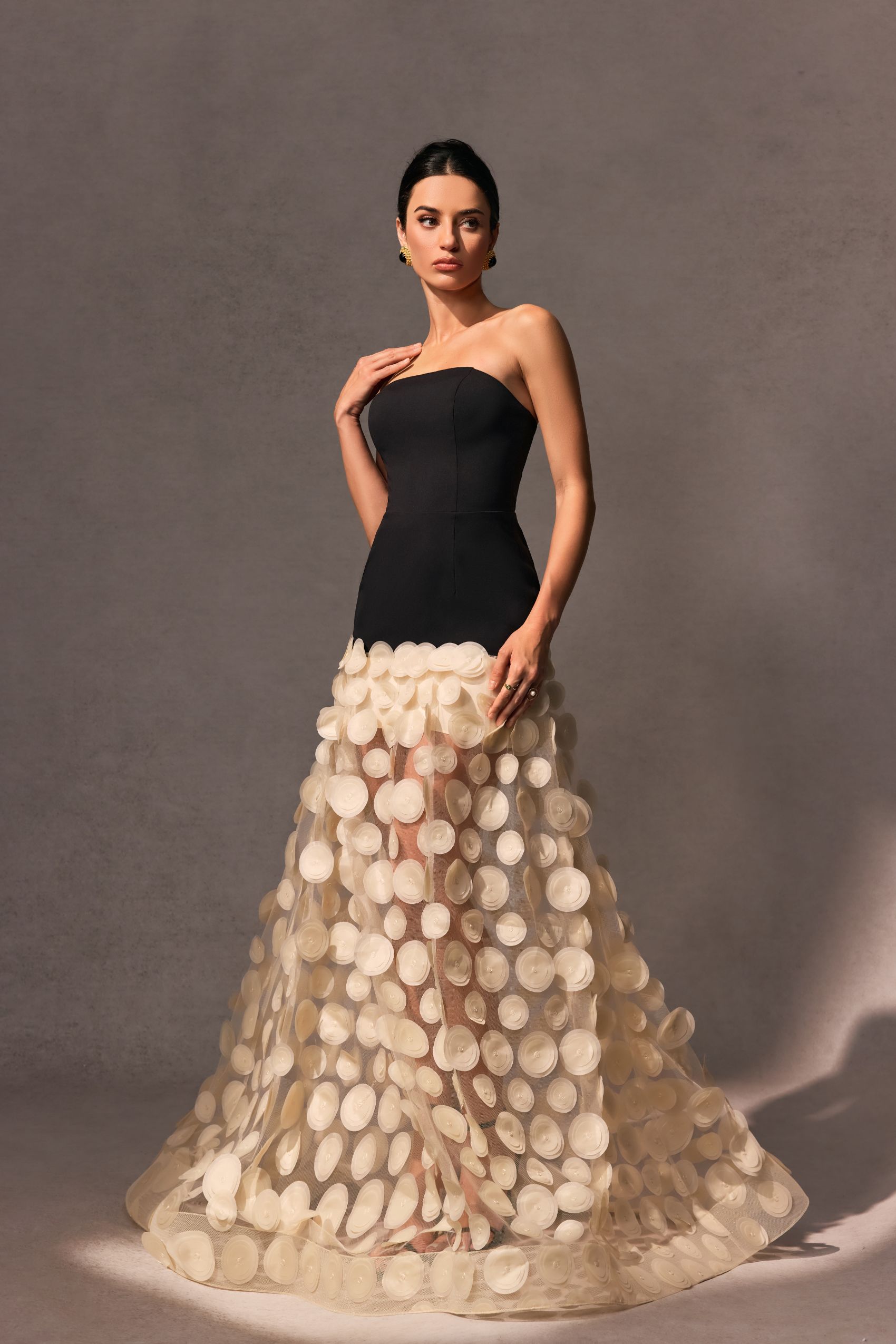 Irene Strapless Sheer Tulle Maxi Dress-purelyfable