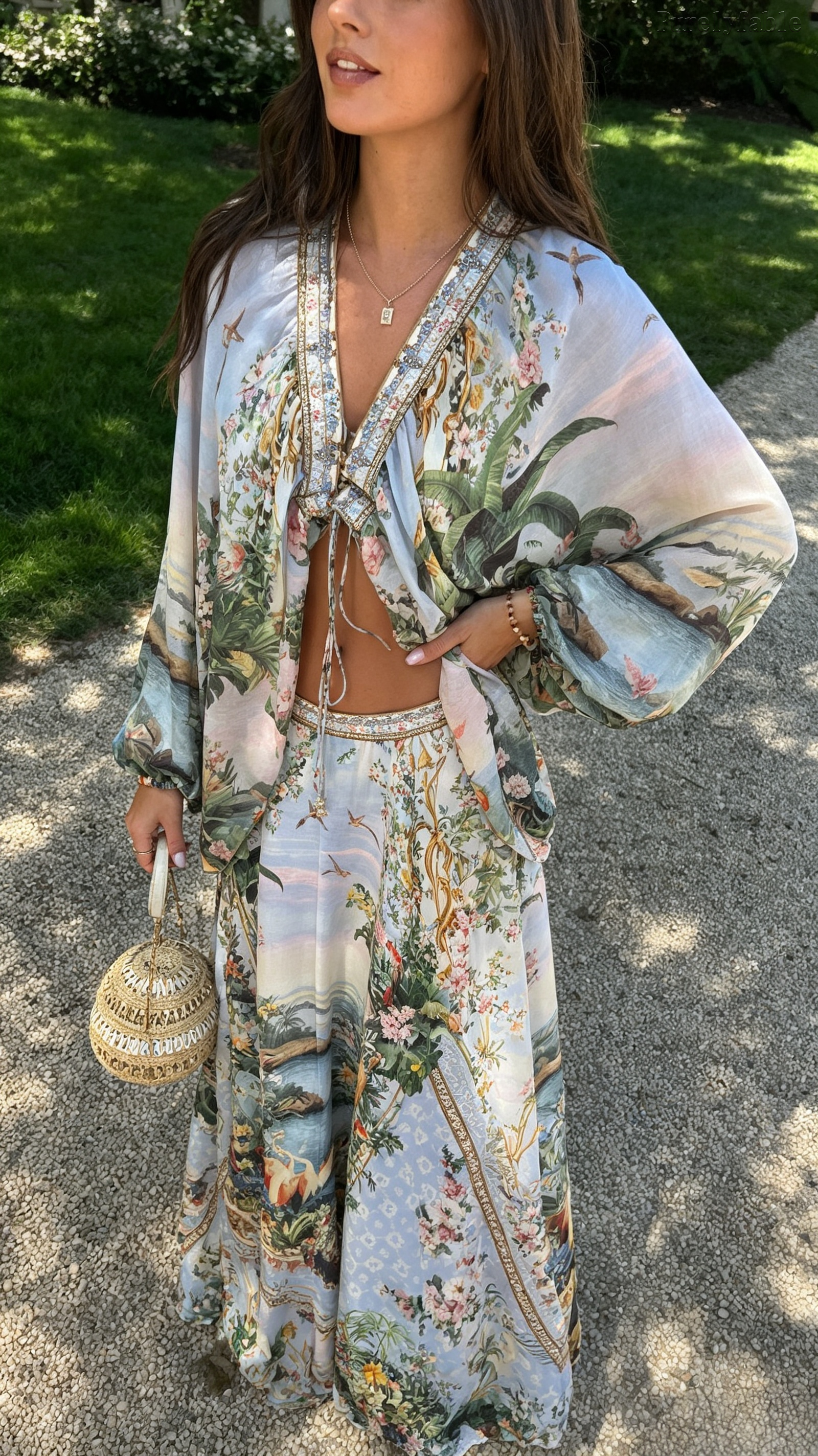 Aurora Multi-Color  Deep V Front Strapless Dress Set