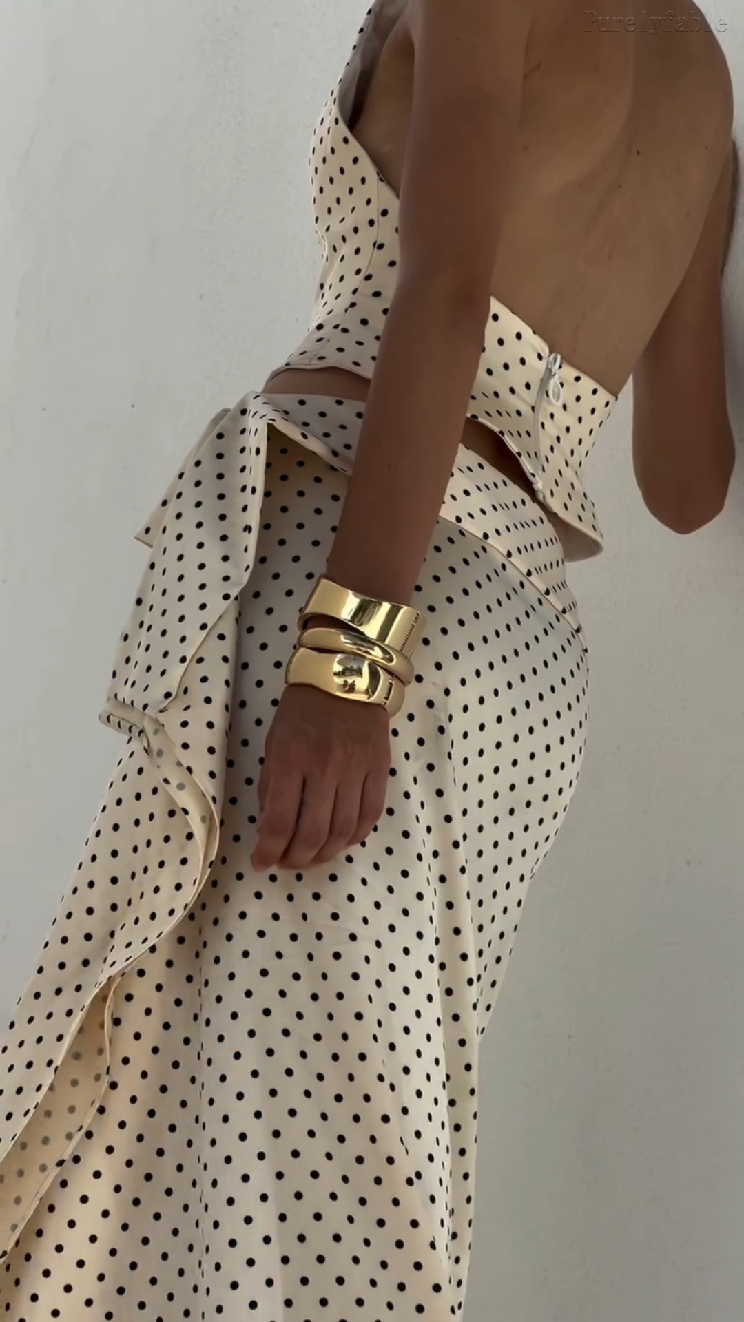 Josephine White Dot Neckline Dress Set