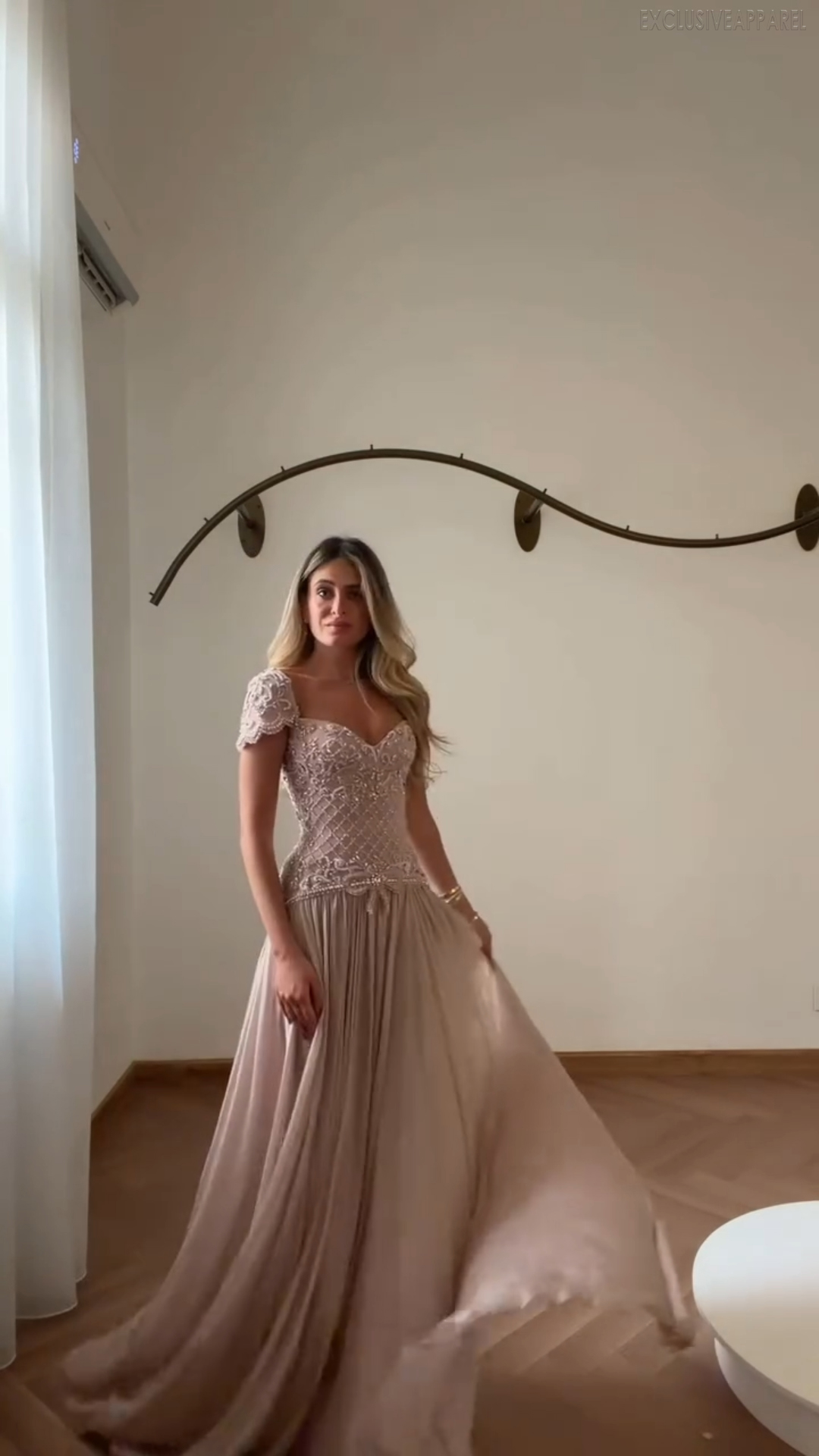 Felicity Chocolate Brown Sweetheart Lace Net Silk Dress