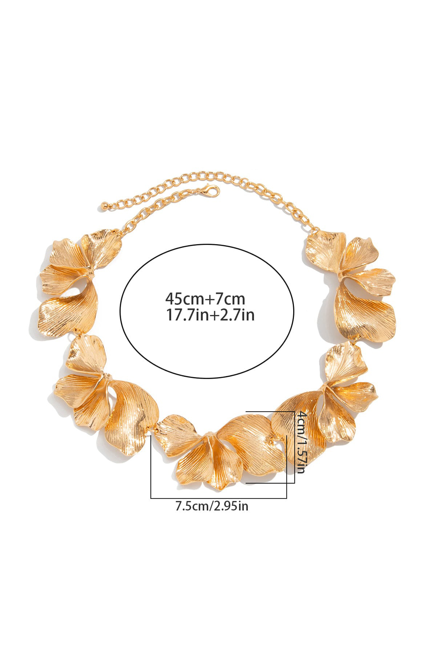 Textured Flower Petal Necklace-purelyfable
